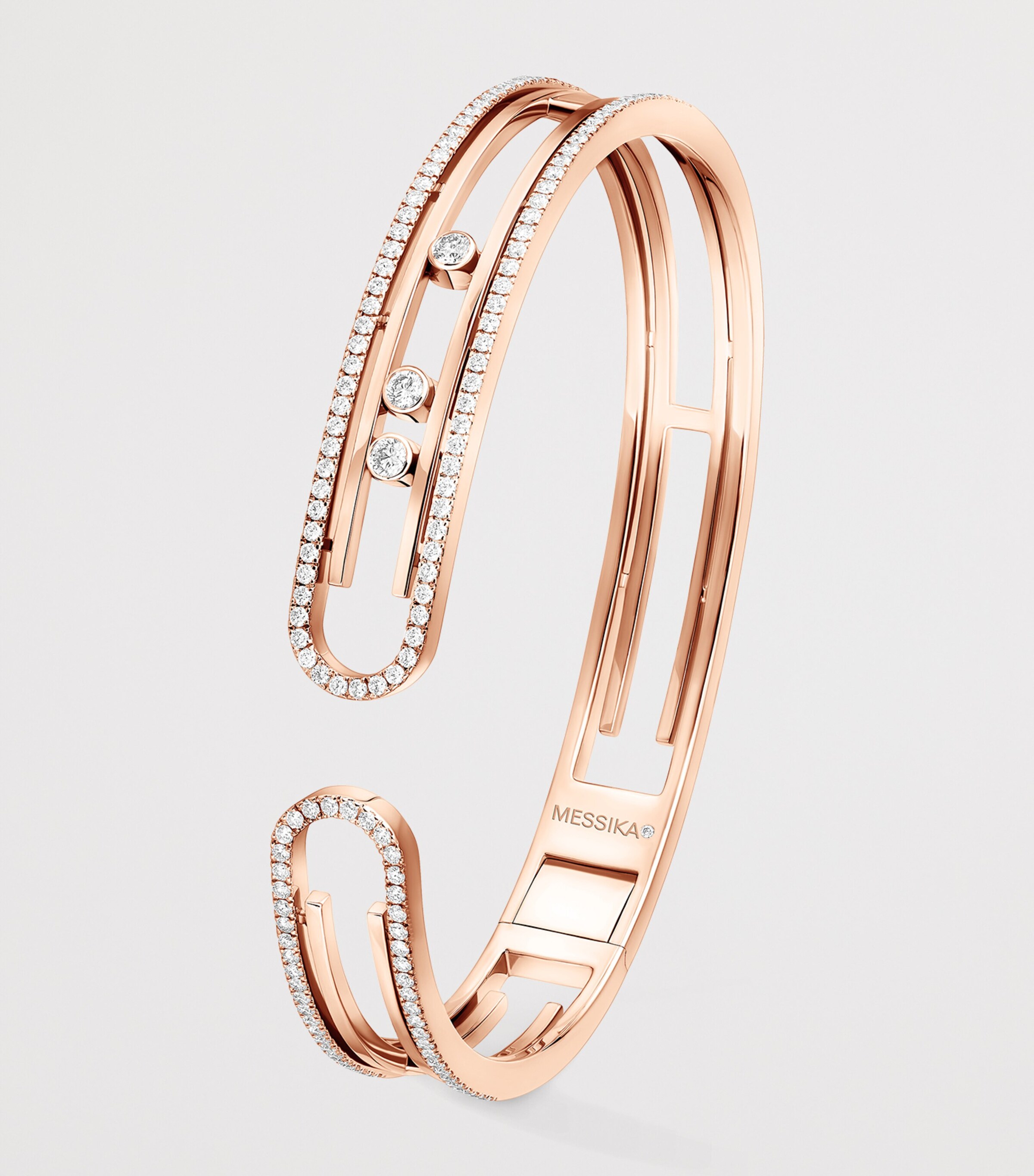 Messika Move 10th Birthday Pink Gold and Diamond Bangle (0.91ct) Pink Gold Image 3