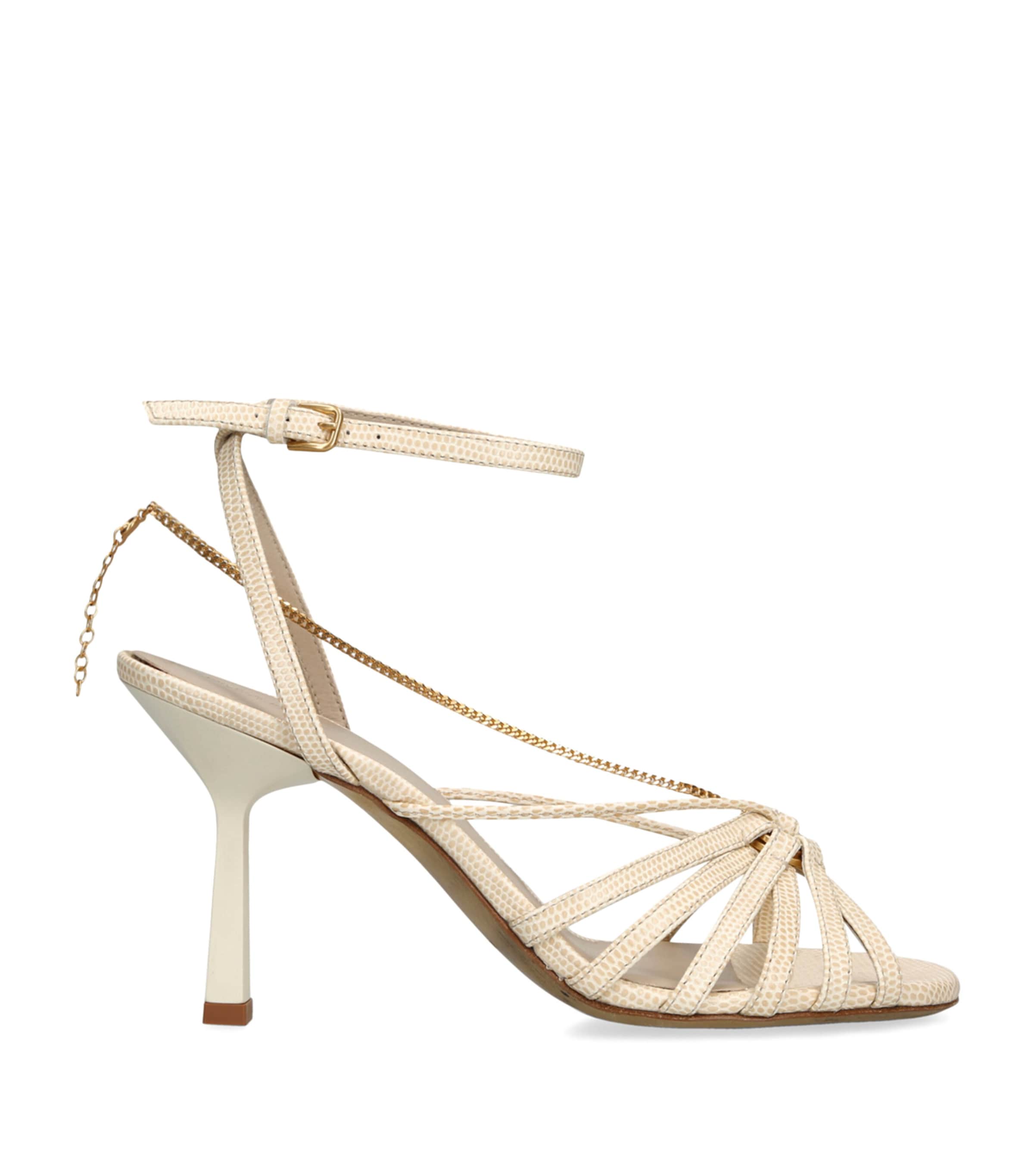 GOLDEN GOOSE LEATHER NICO HEELED SANDALS 90 