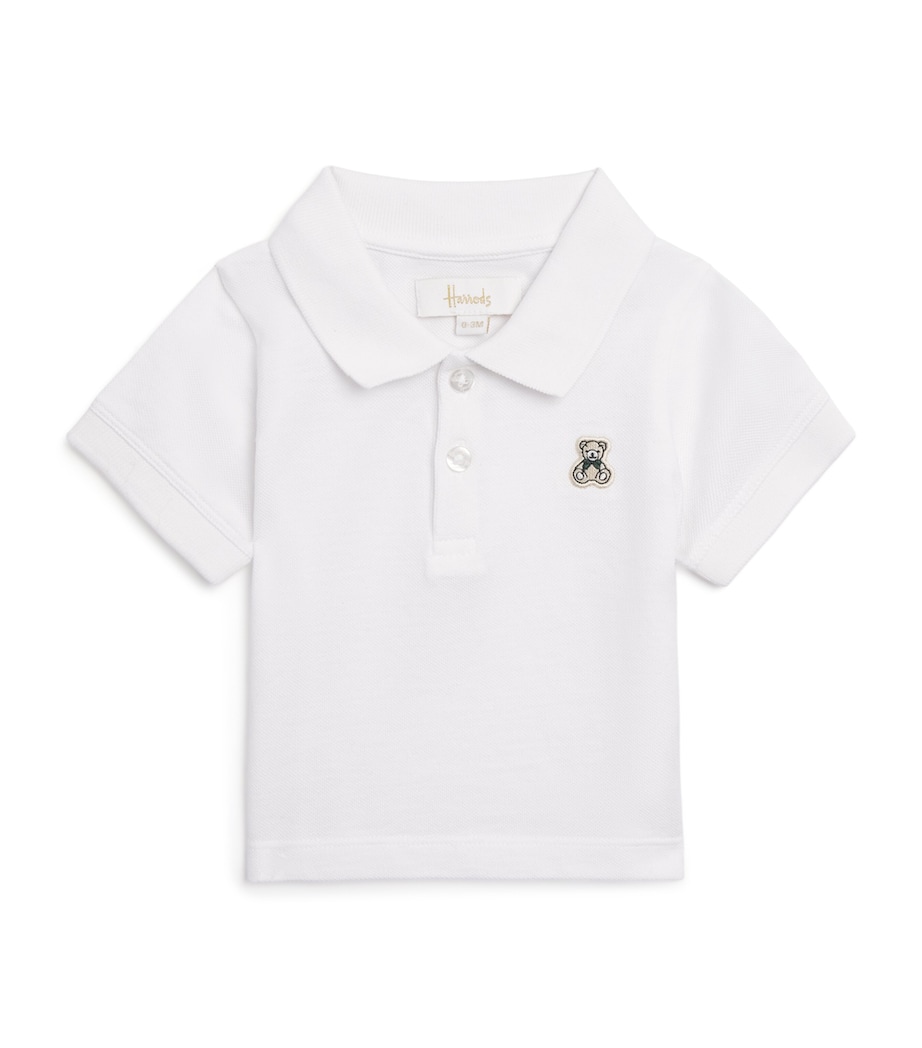 Cotton Polo Shirt (0-18 Months) WHITE Image 1