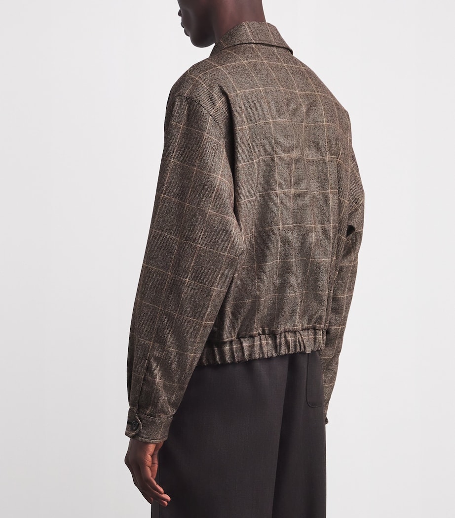 Virgin Wool Flannel Check Shirt Jacket F1013 Image 4