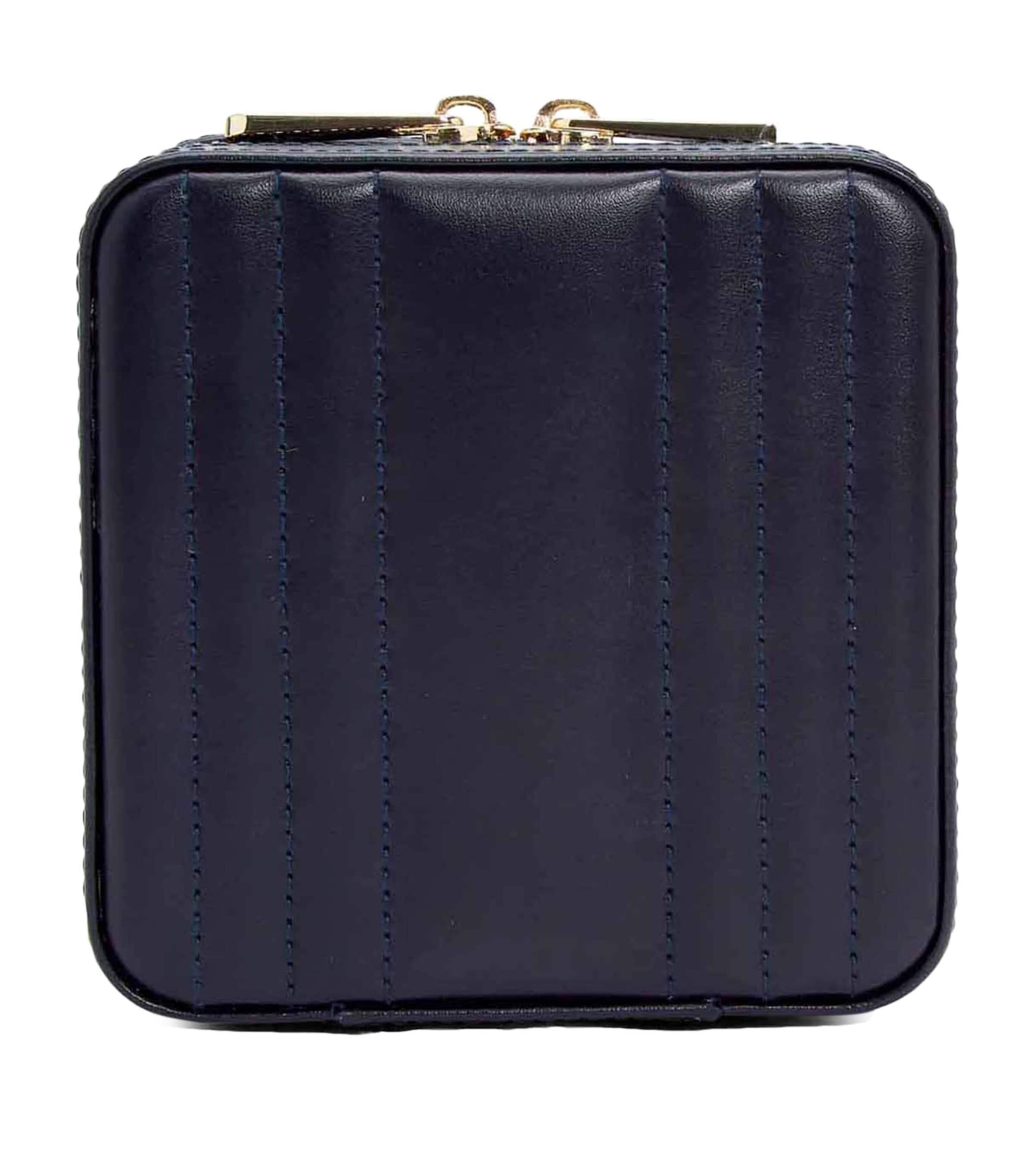 Small Leather Maria Jewellery Case NAVY Image 2