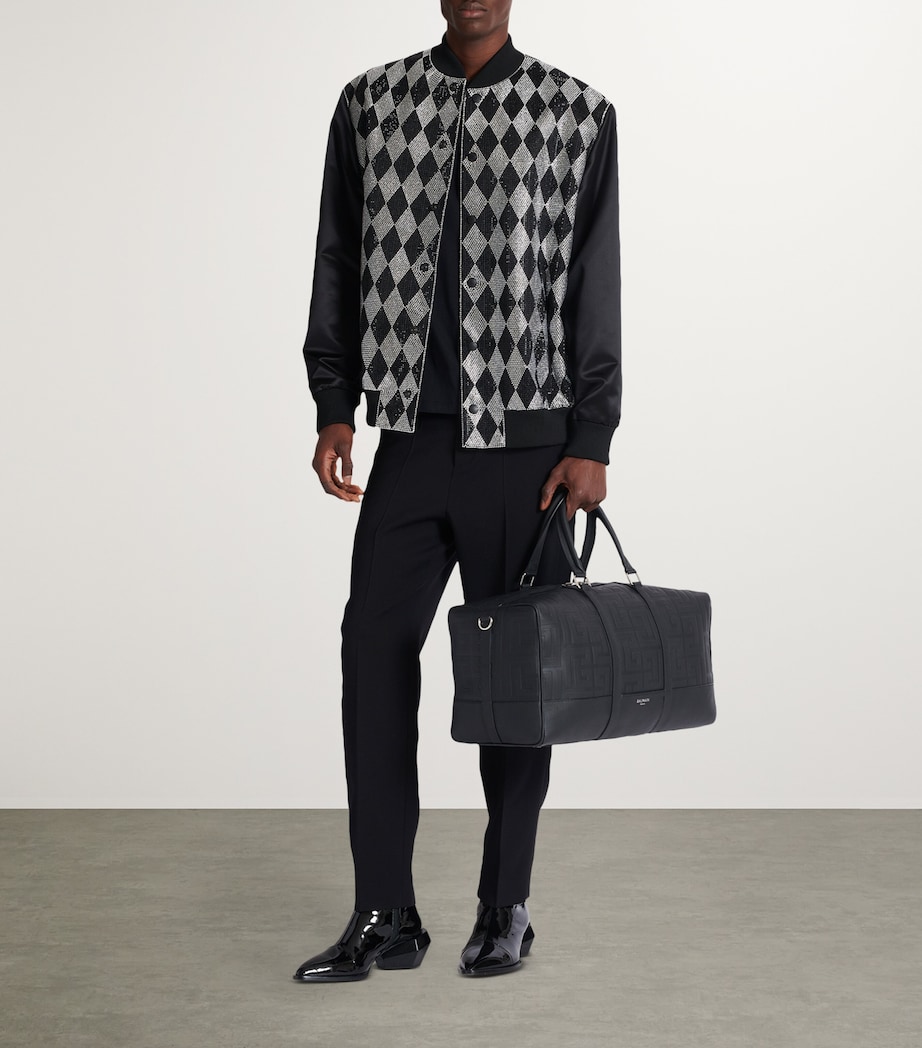 Balmain Leather PB Monogram Holdall Noir Image 3