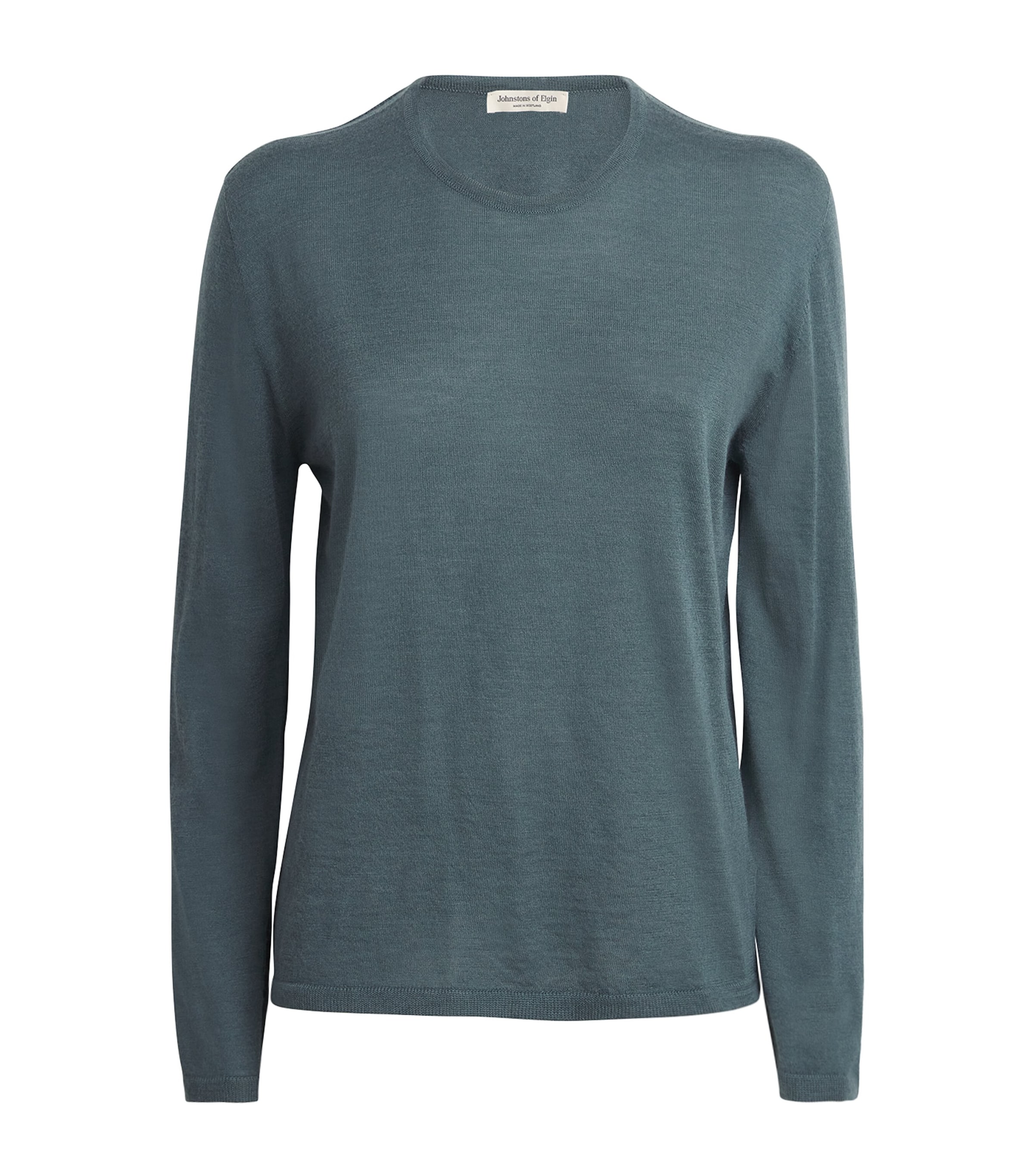 Johnstons Of Elgin Superfine Cashmere Long-sleeve T-shirt In Blue