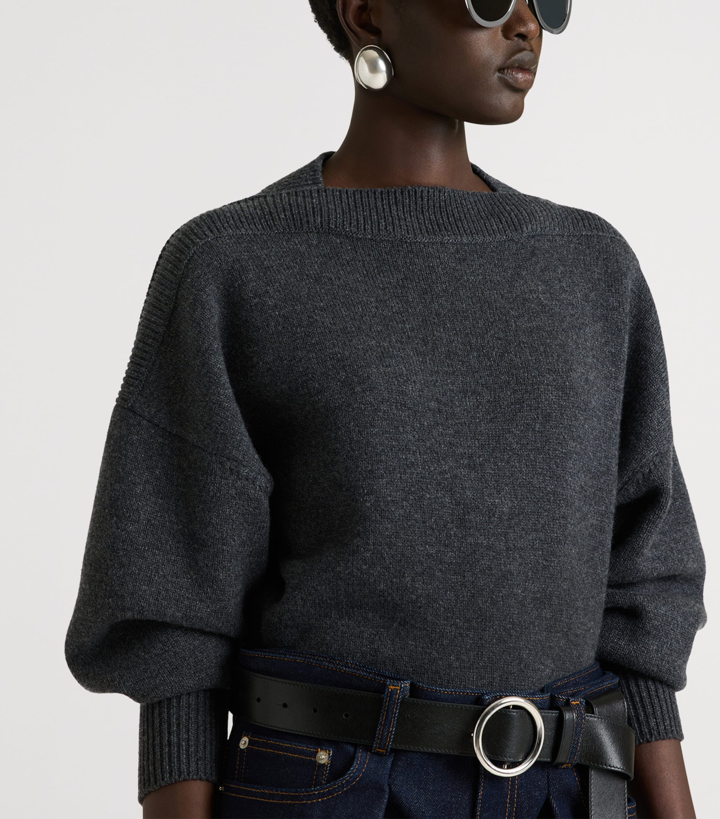 Givenchy Womens Wool Square-Neck Sweater Image 8
