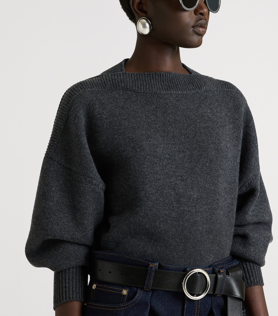 Givenchy Womens Wool Square-Neck Sweater Image 8