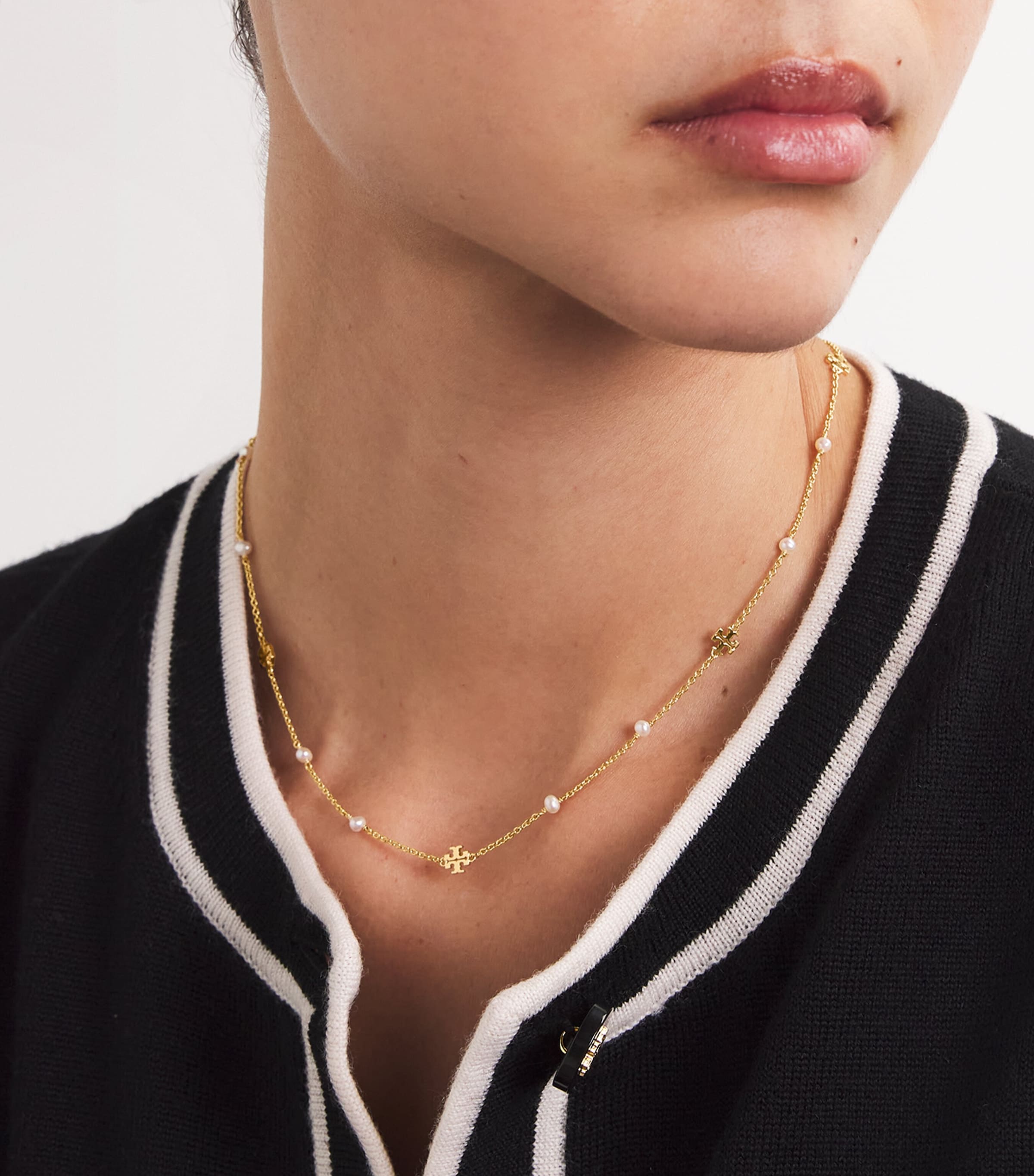 Tory Burch Kira Pearl Chain Necklace | Harrods US