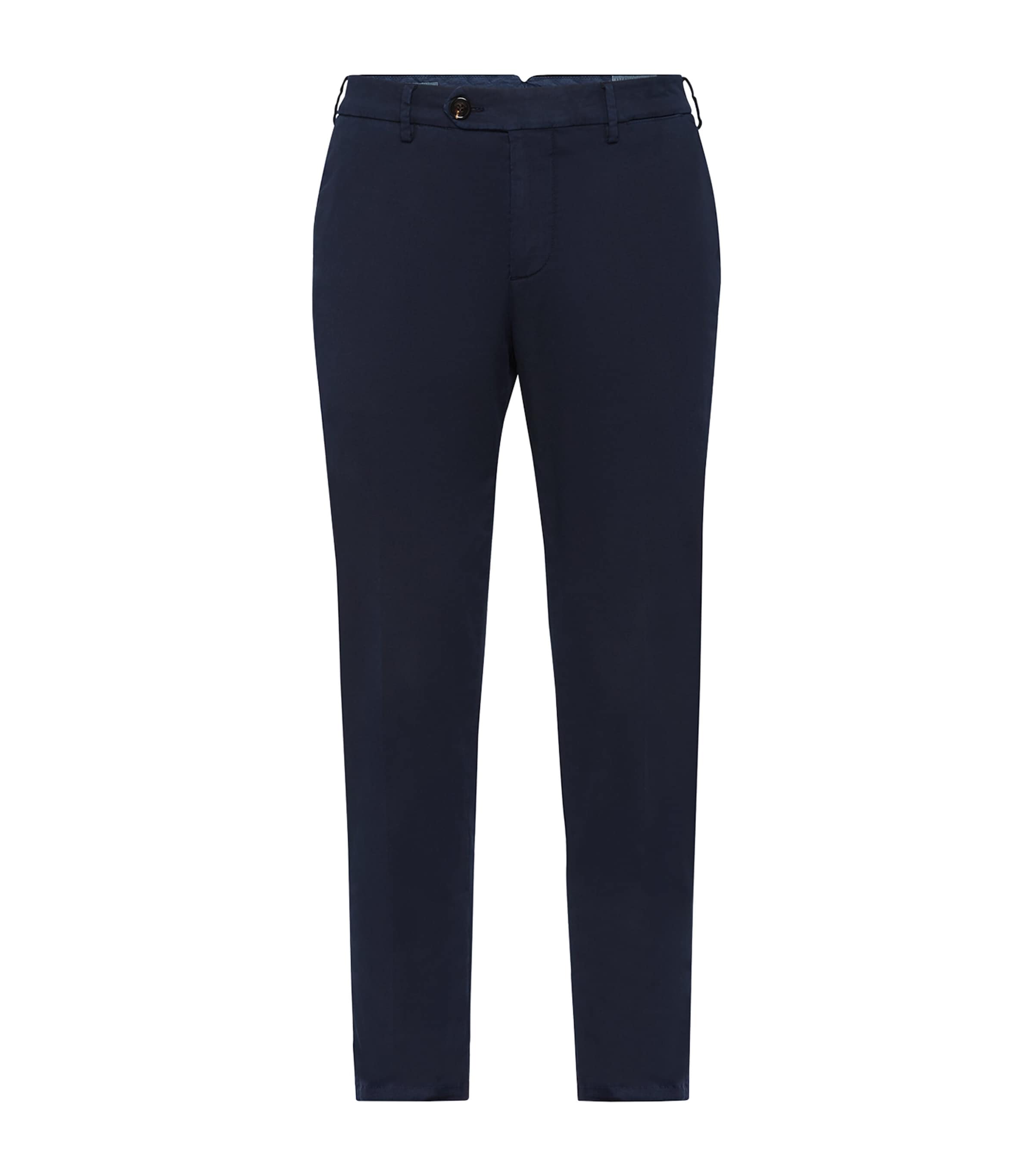 Brunello Cucinelli Stretch-cotton Garment-dyed Trousers In Blue