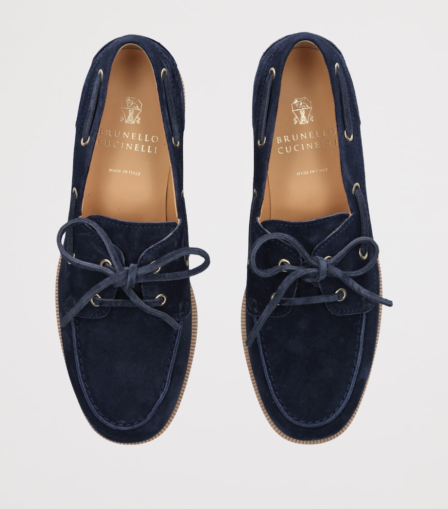 Suede Boat Shoes NAVY Image 4