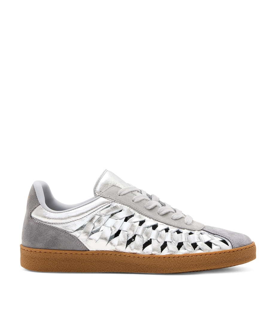 Leather-Suede Woven Thelma Sneakers - Image 1