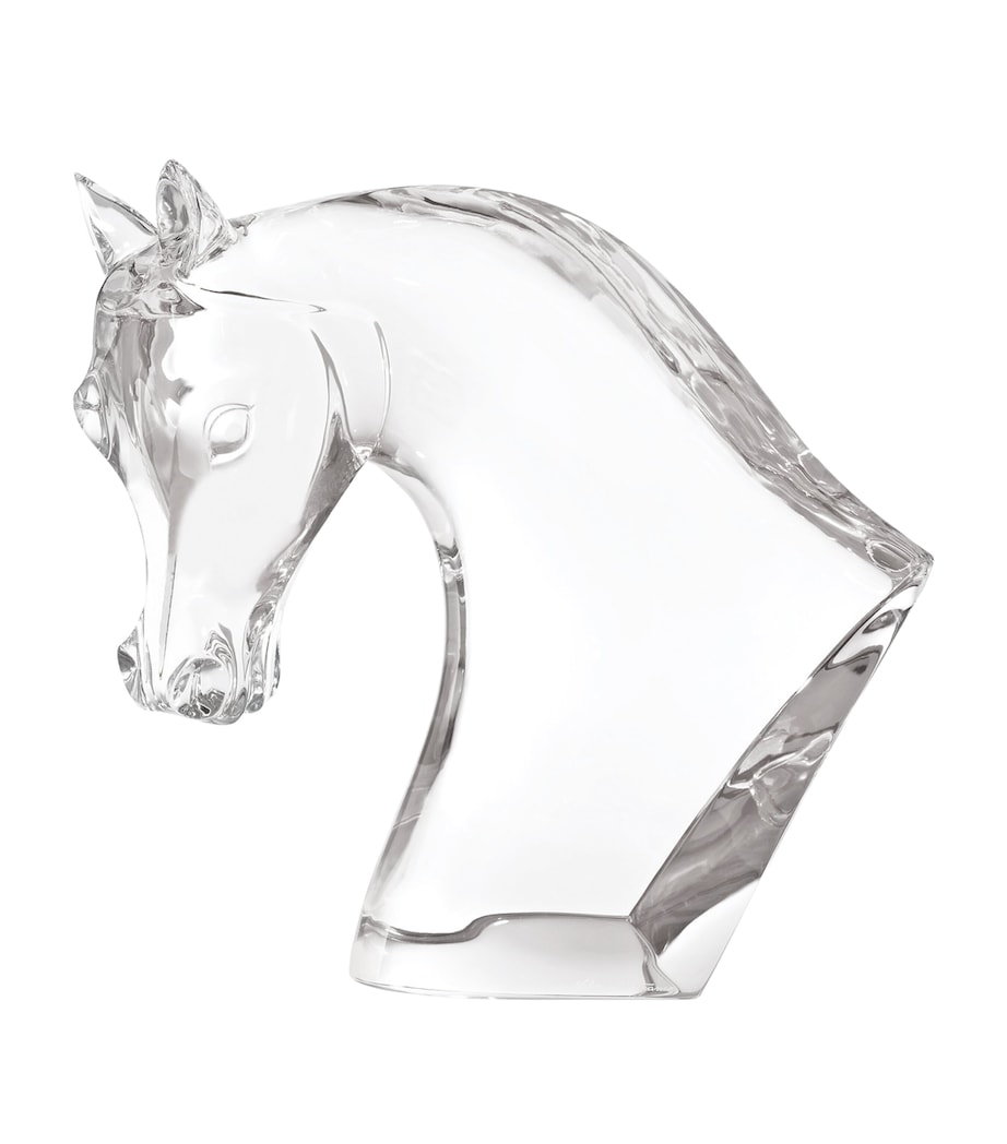 Crystal Horse Head Sculpture (38cm) INCOLORE Image 3