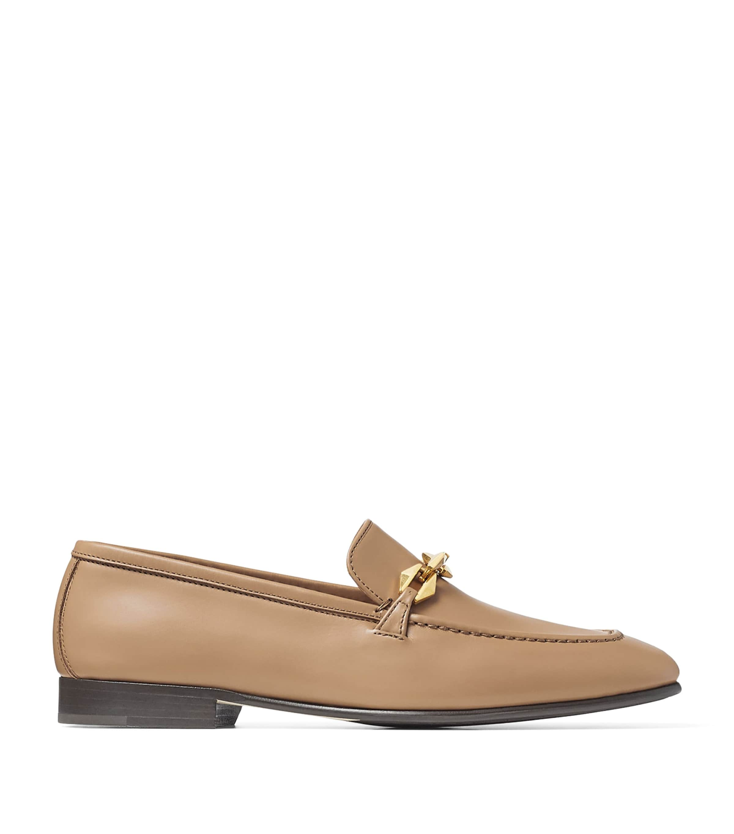 Jimmy Choo Diamond Tilda Leather Loafers In Nude