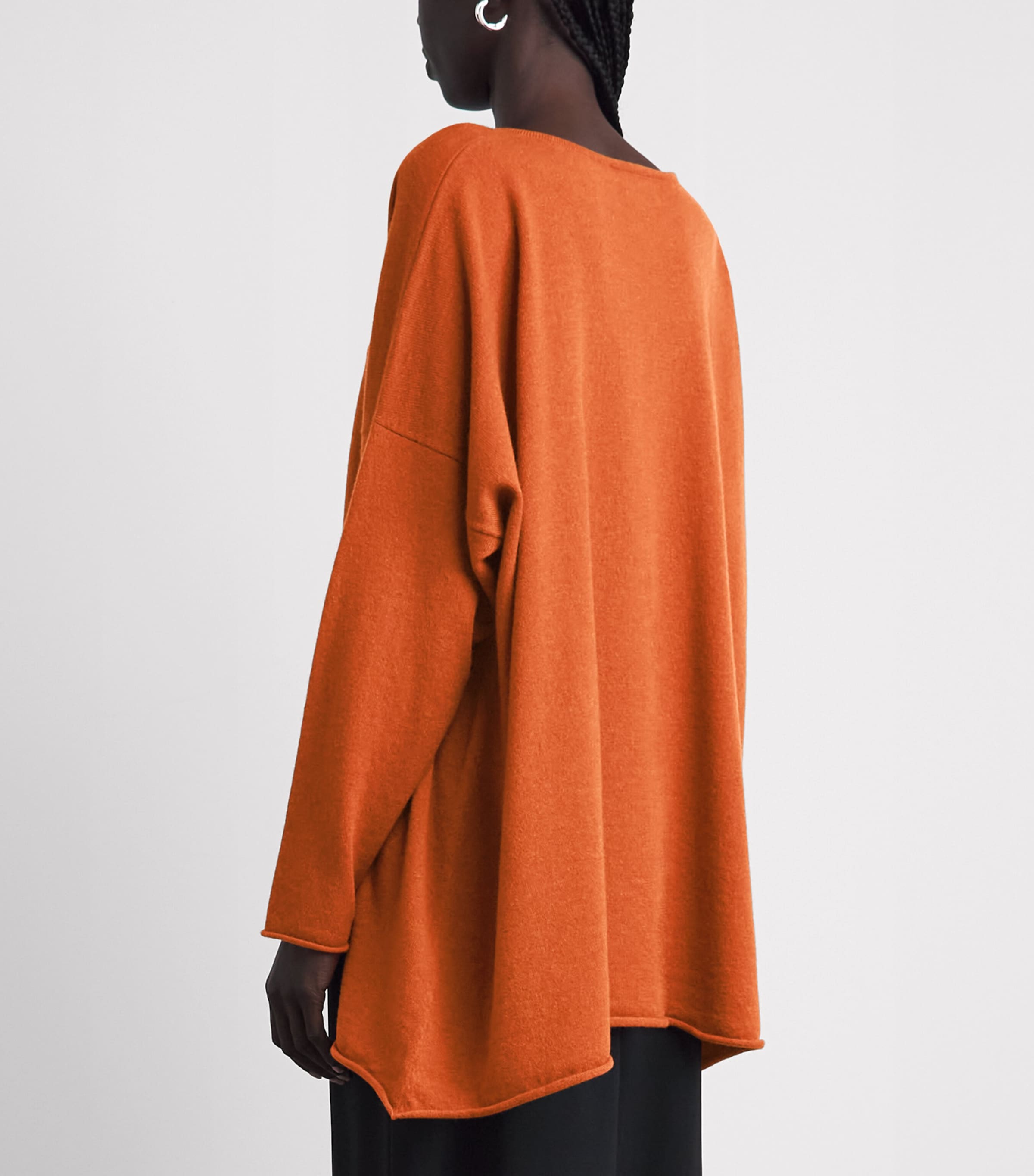 Eskandar Womens Cashmere Sweater Rust Image 5