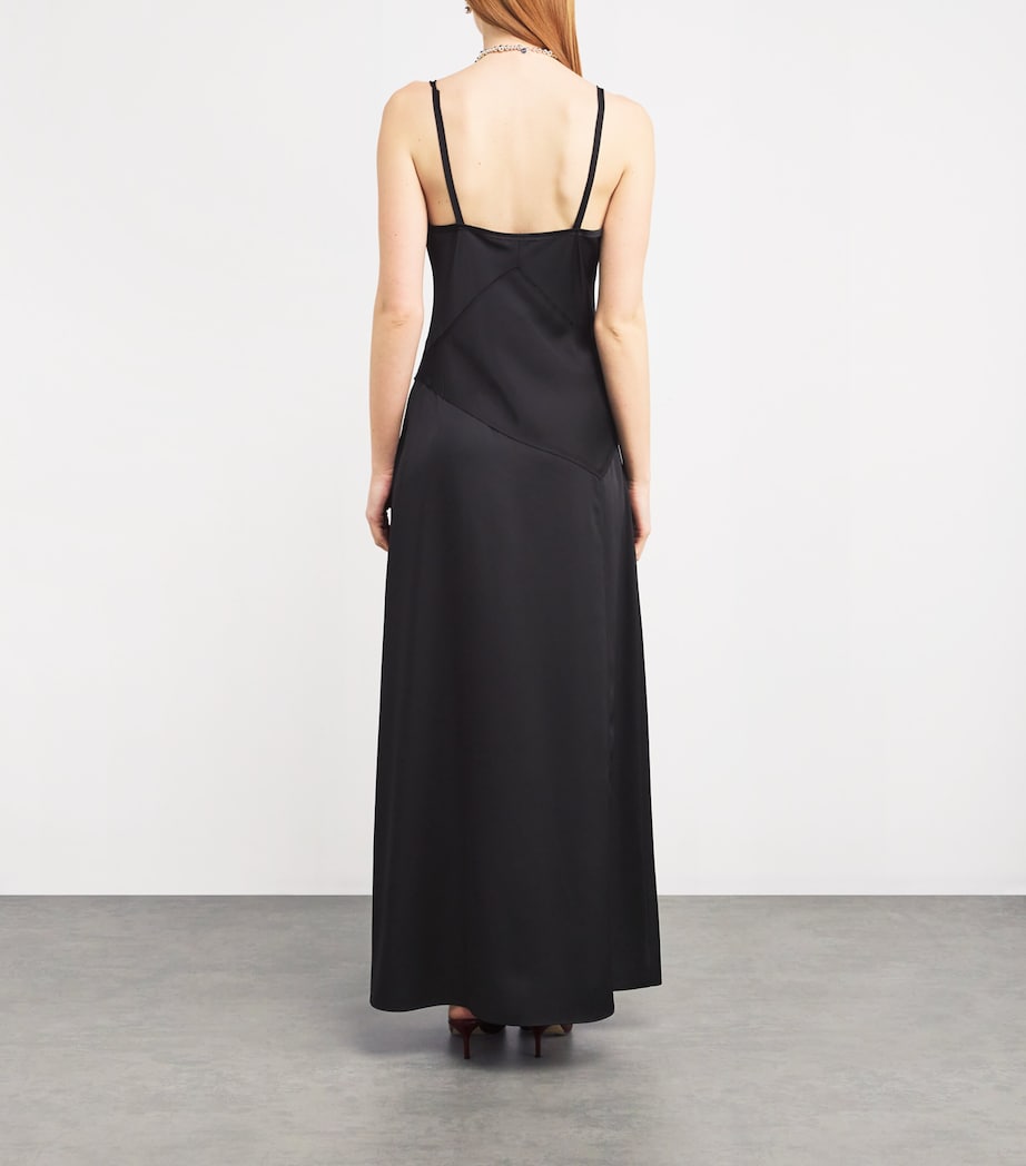 Satin Slip Maxi Dress BLACK Image 3