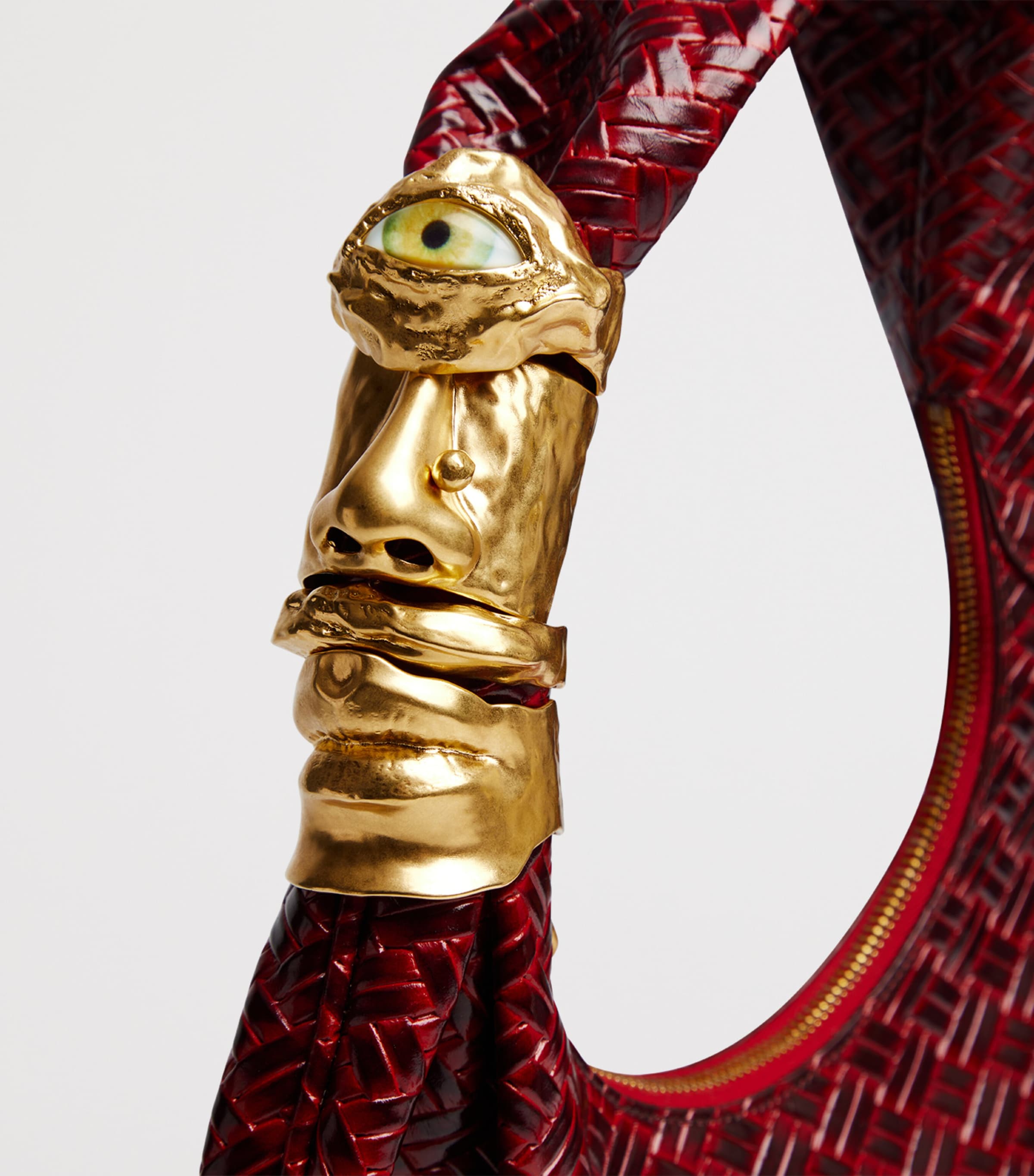 Schiaparelli Small Leather Soufflé Shoulder Bag Burgundy Image 4