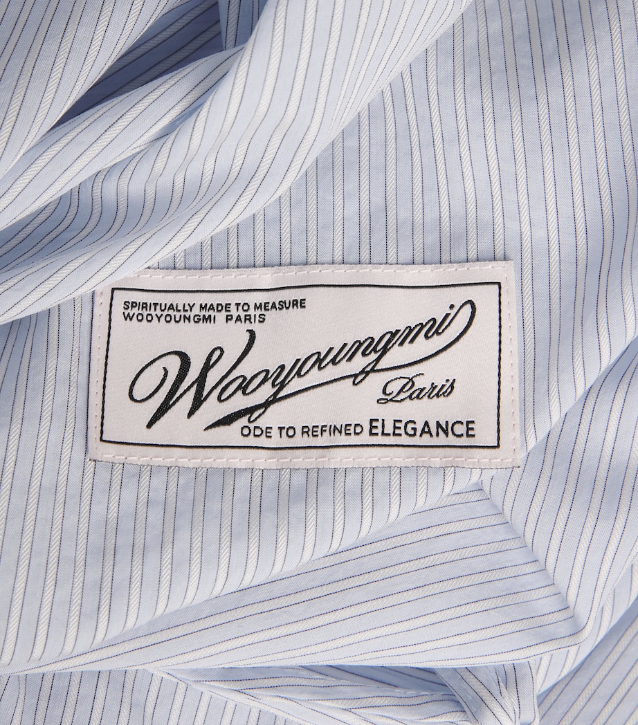 Wooyoungmi Mens Stripe Zip-Up Shirt Blue Image 6