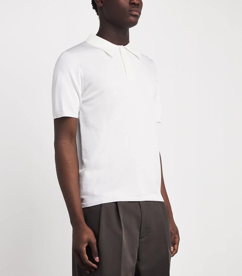 Knitted Polo Shirt WHITE Image 3