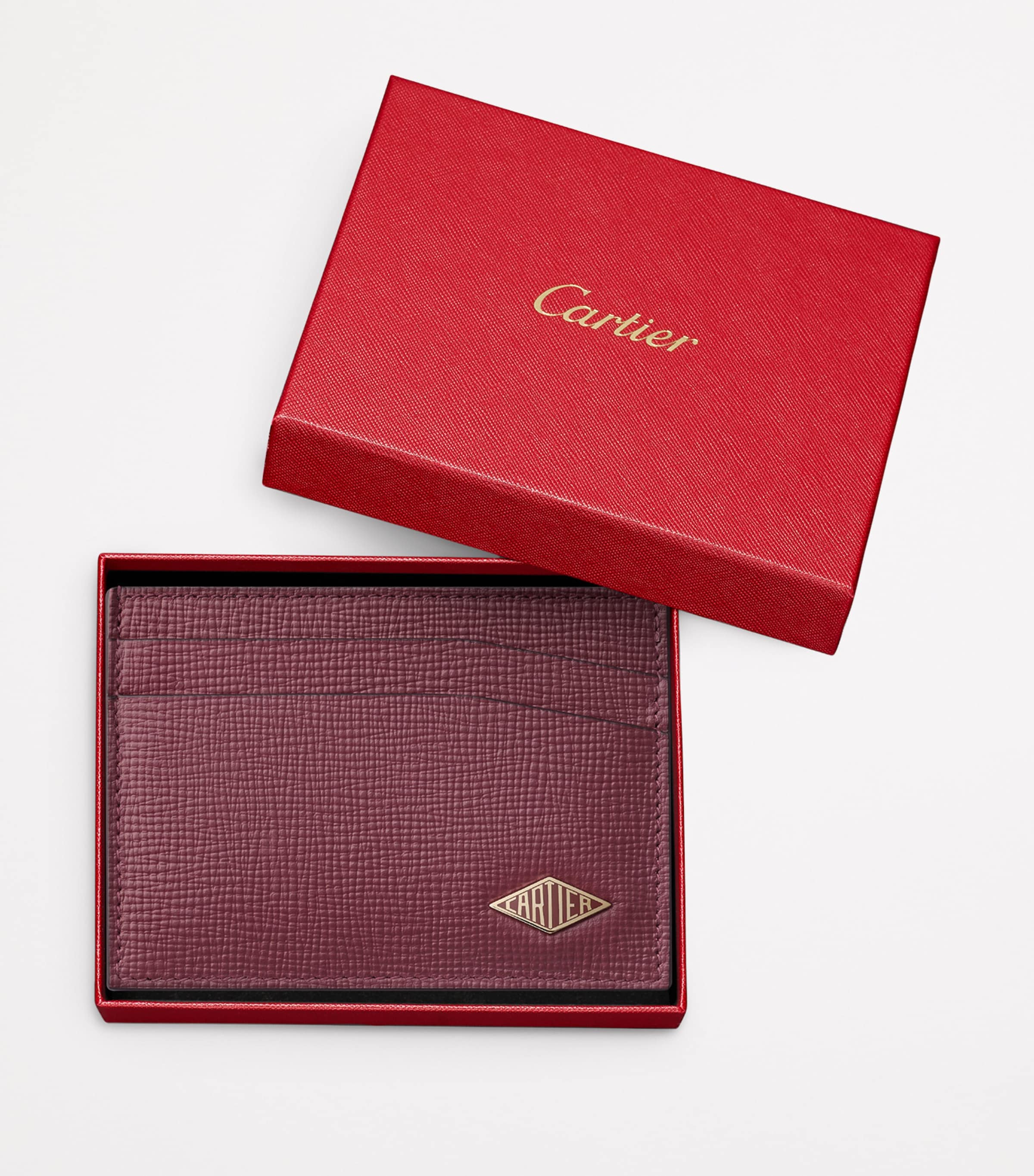 Cartier Leather Losange Card Holder Burgundy Image 3