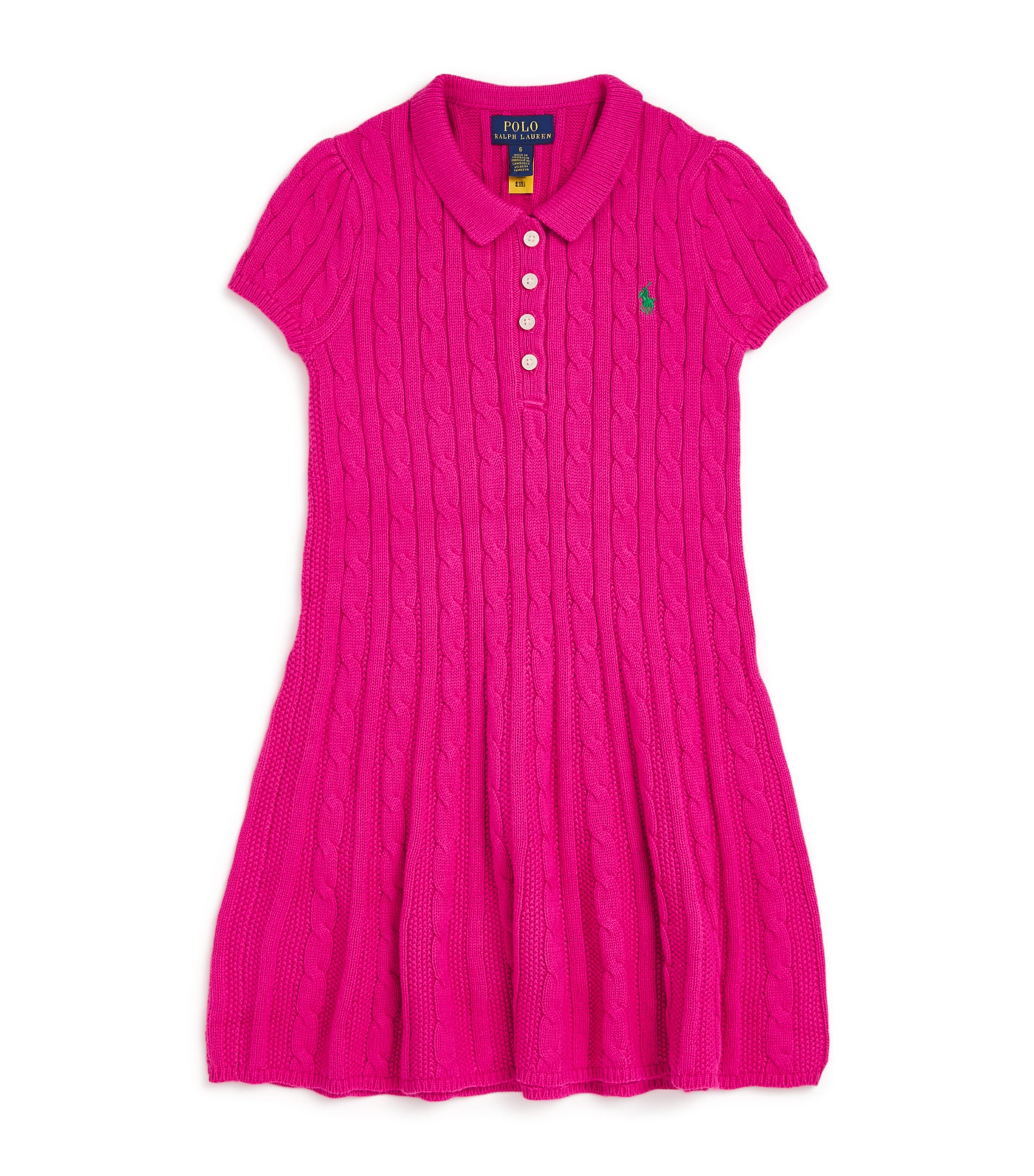 Cotton Cable-Knit Dress (2-6 Years) COLGE PINK Image 1