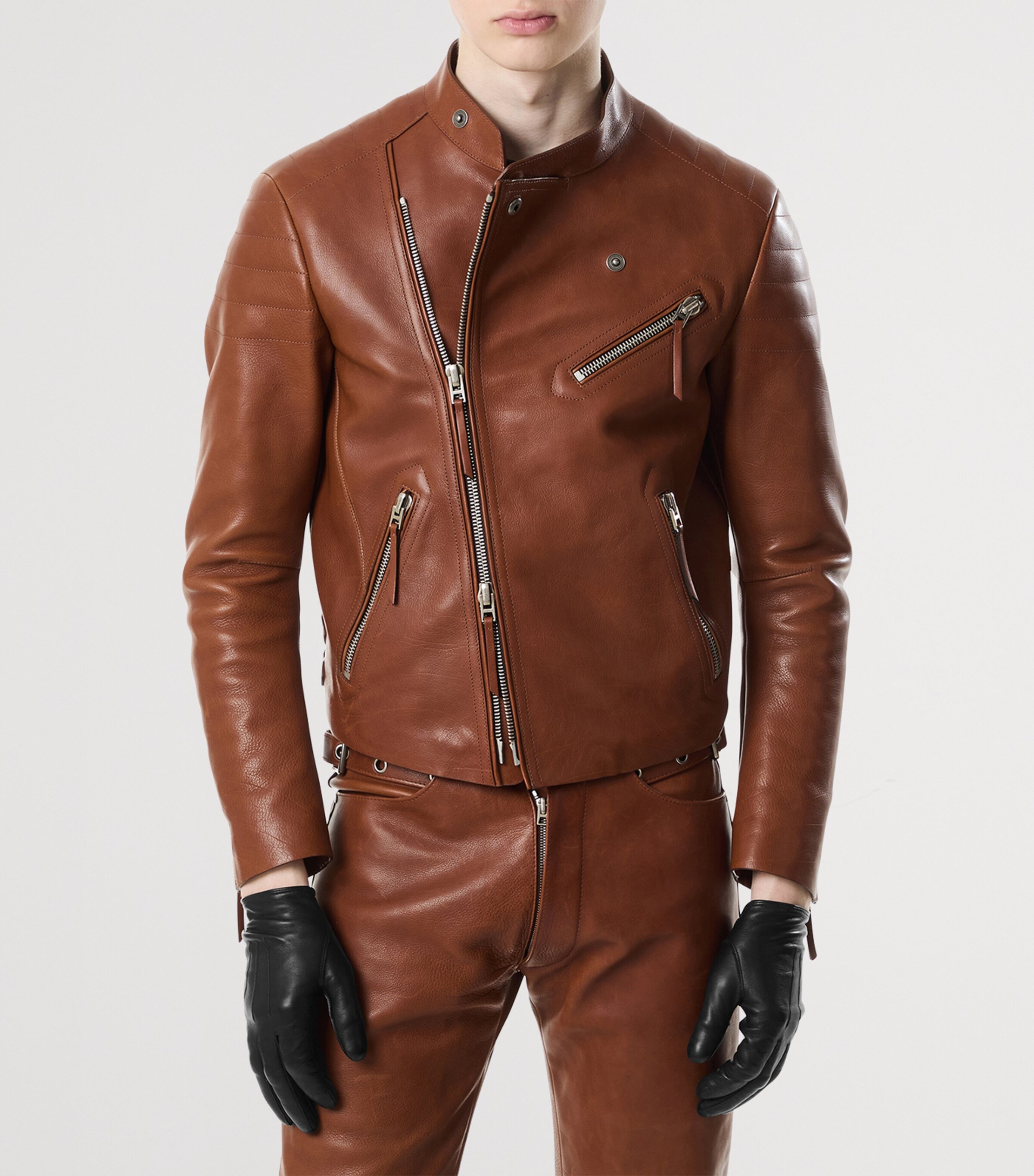 Leather Biker Jacket KB453 Image 4