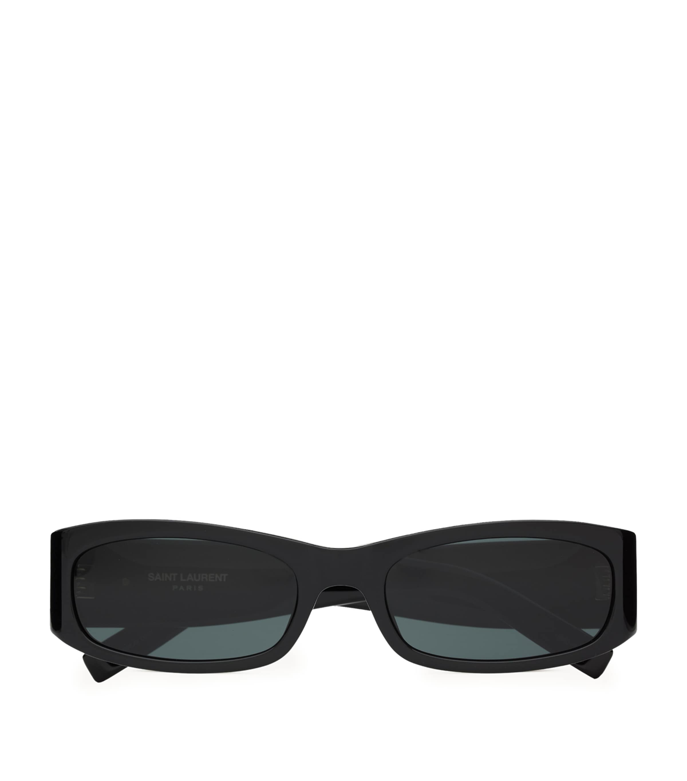 Saint Laurent Sl M152 Logo-plaque Rectangle Sunglasses In Black