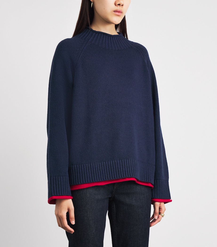 Rag & Bone Womens Cotton-Wool Hazel Sweater Navy Image 4