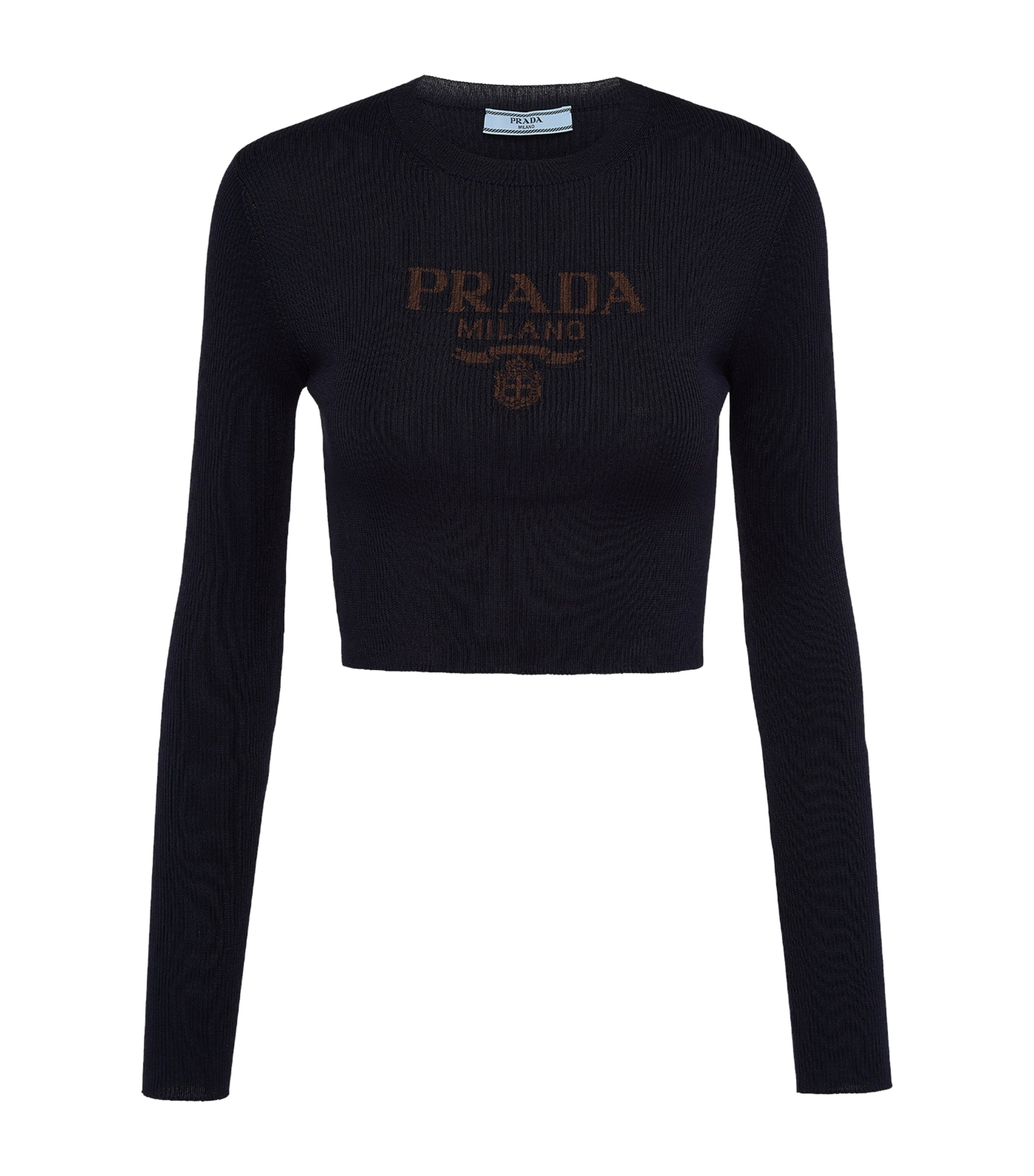 Silk Cropped Logo Sweater F0008 Image 1
