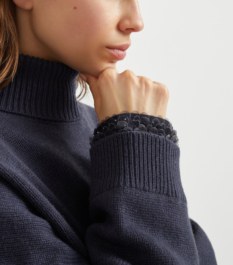 Sequin-Detail Rollneck Sweater C7186 Image 6