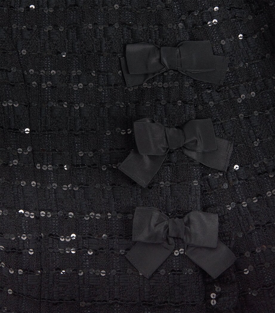 Alessandra Rich Womens Tweed Sequin Jacket Black Image 6