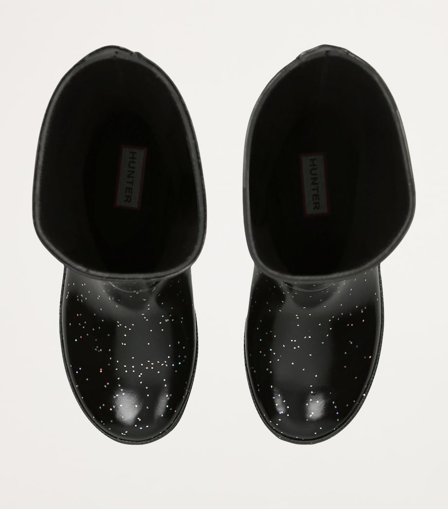Giant Glitter First Wellington Boots BLACK Image 4