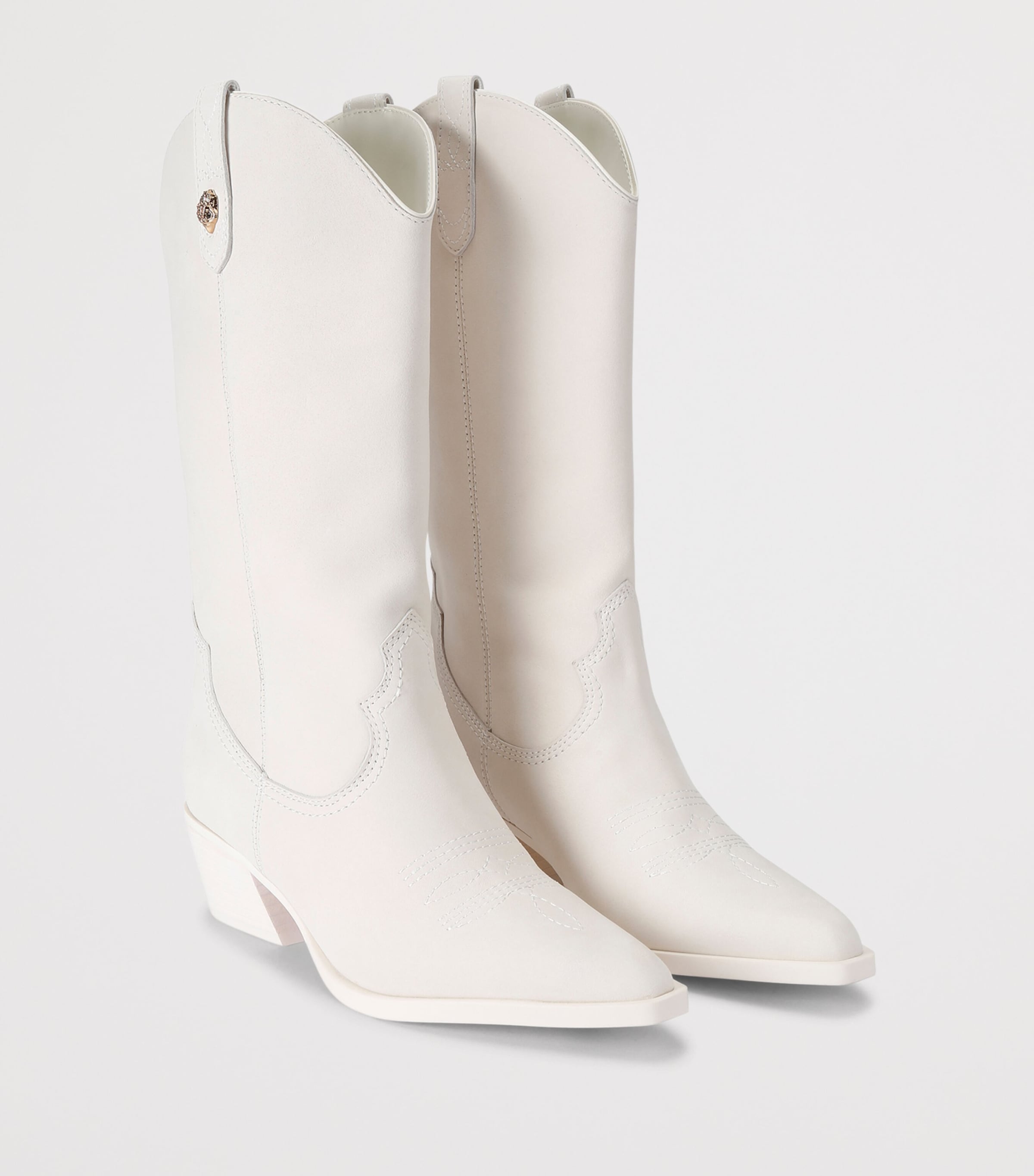 Kurt Geiger London Leather Kurt’s Cabana Kiss Cowboy Boots 50 White/comb Image 4