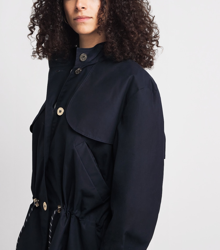 Claudie Pierlot Womens Cotton Waxed Gabardine Jacket Navy Image 3