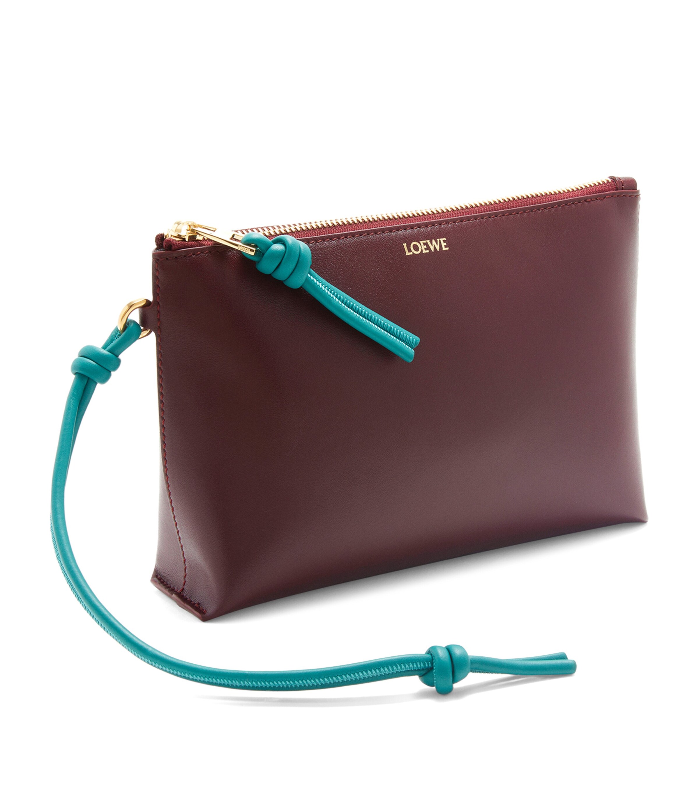 LOEWE Leather Knot T Pouch Burgundy/emerald Image 2