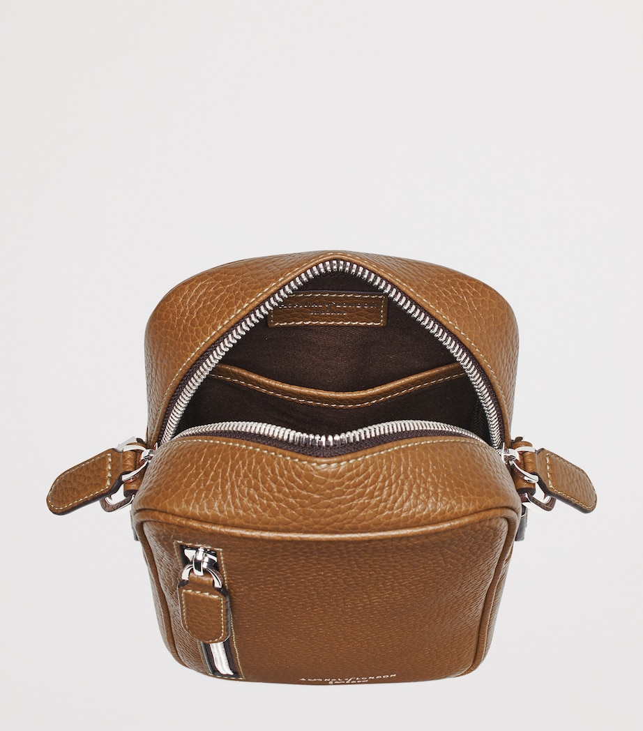 Leather Reporter North South Cross-Body Bag TAN Image 5