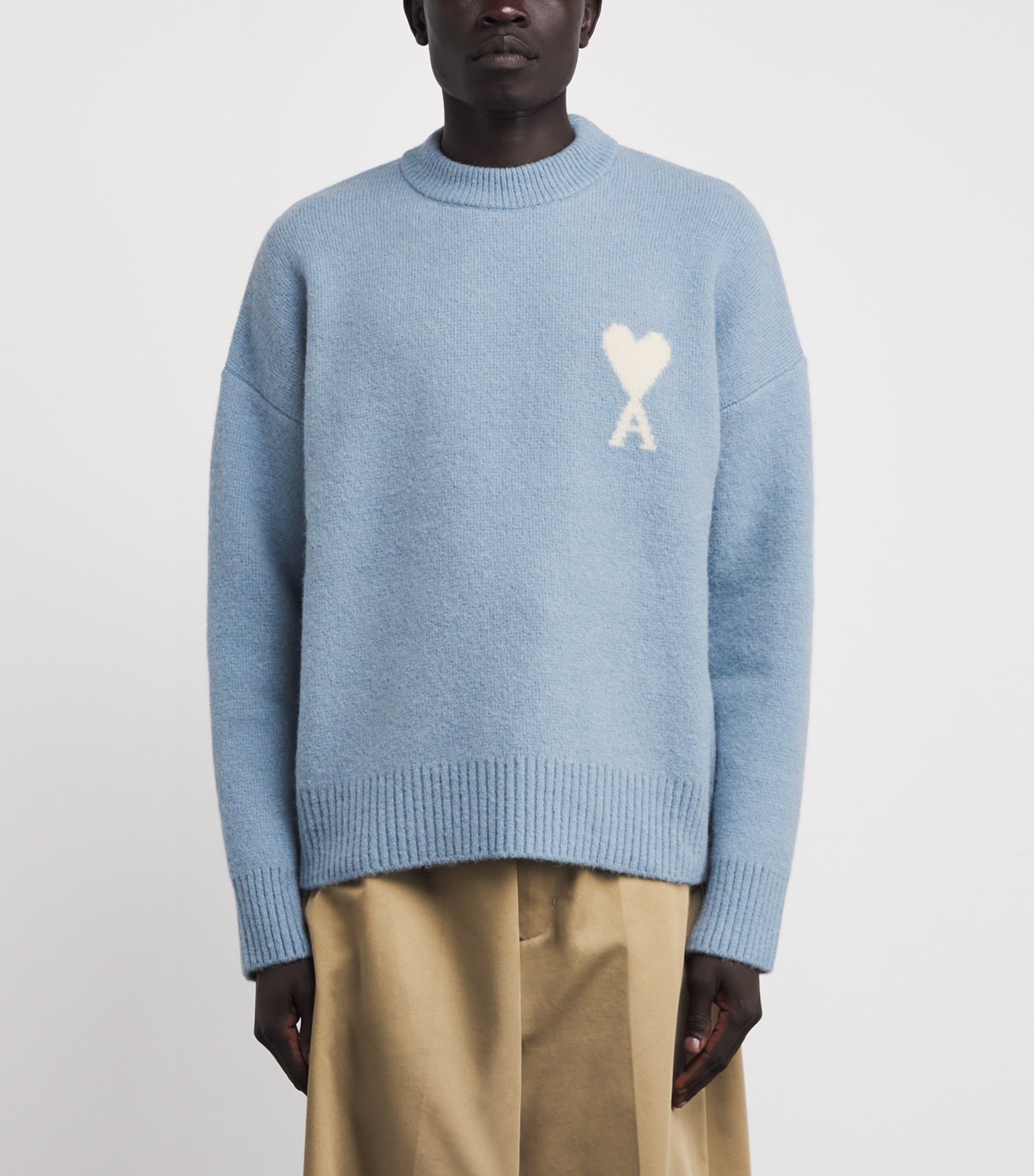 AMI Paris Blue Alpaca-Blend Ami de Coeur Sweater | Harrods CA