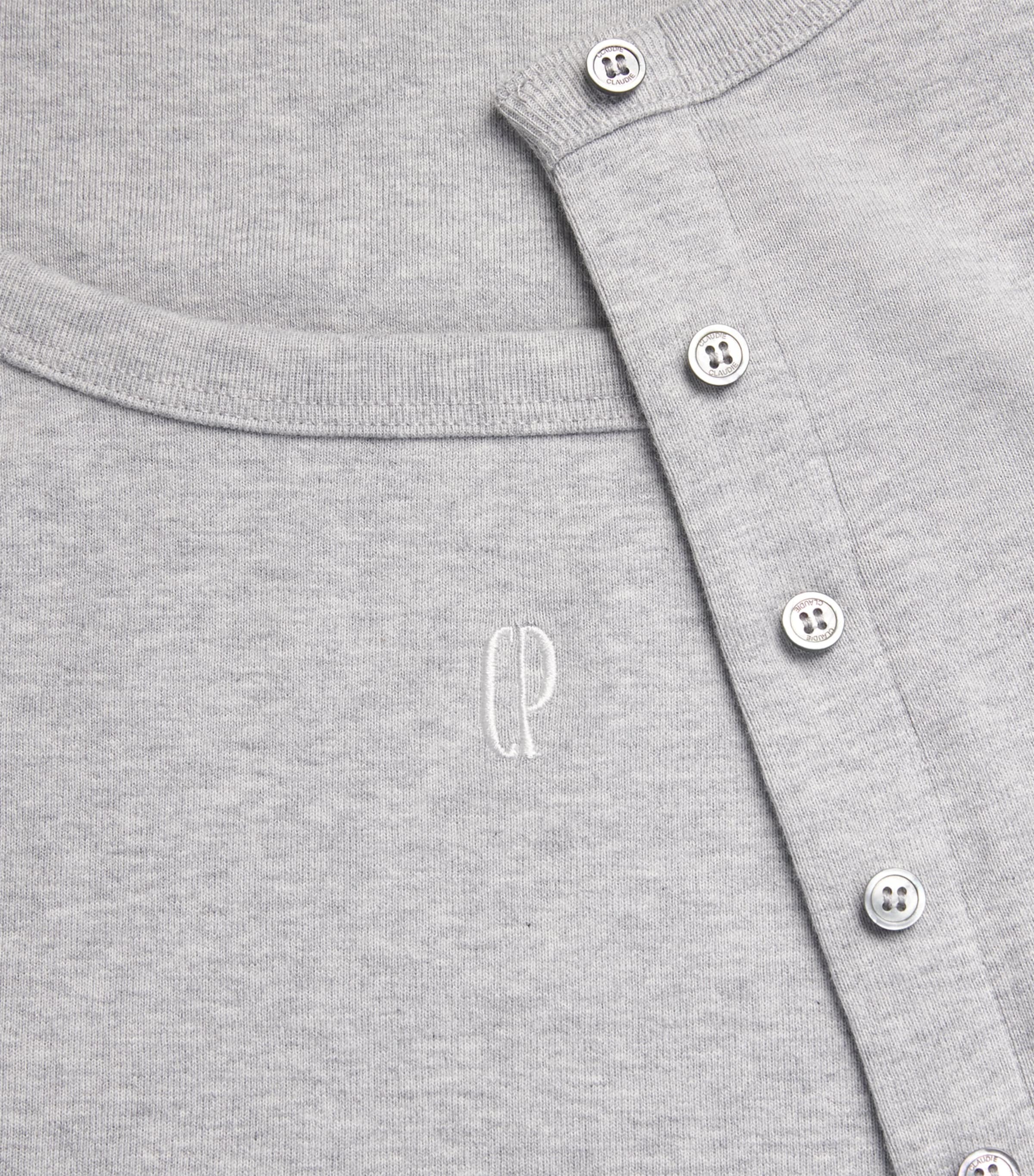 Cotton Layered Cardigan GRIS Image 5