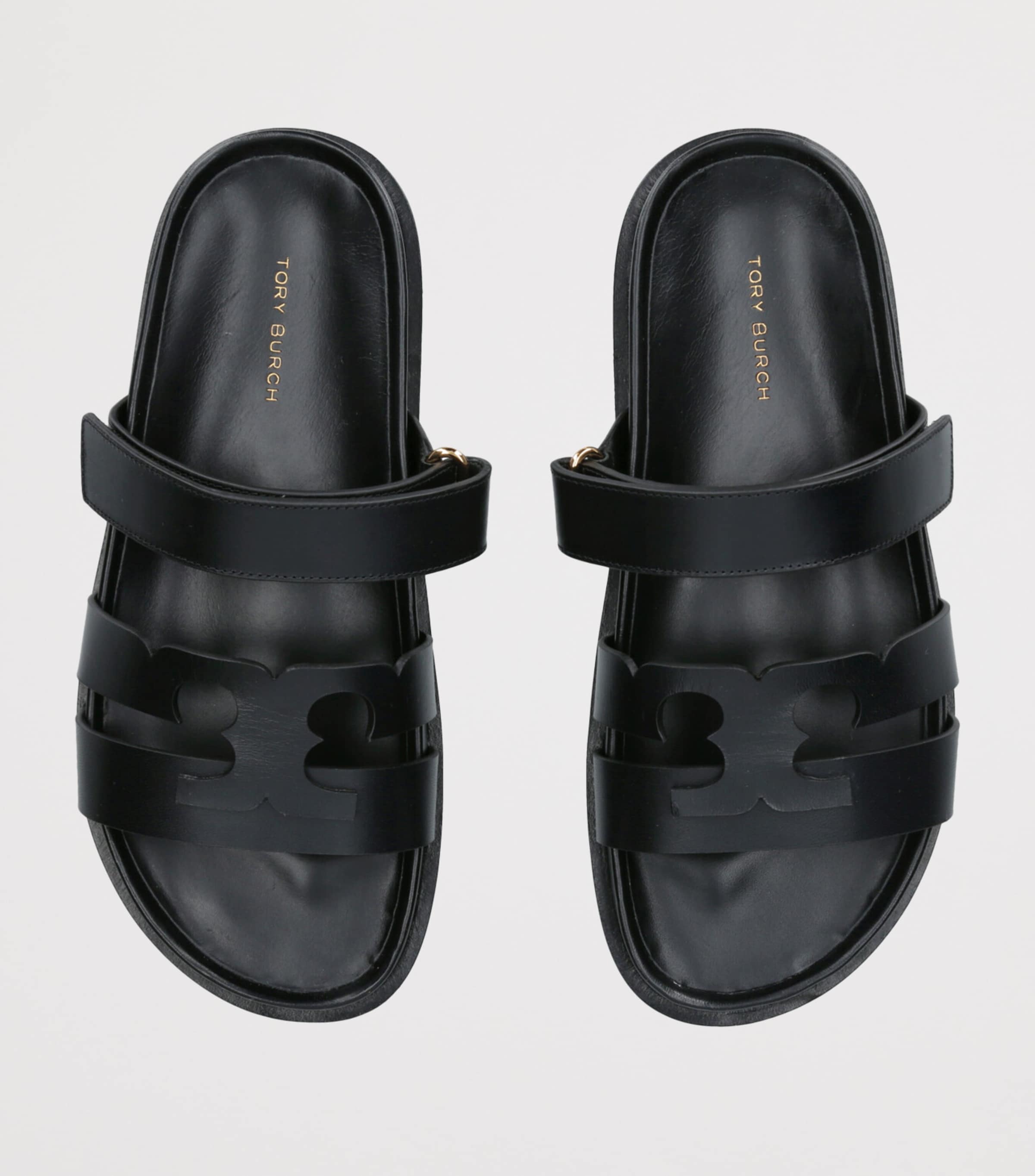 Tory Burch Black Leather Ines Sport Slides | Harrods US