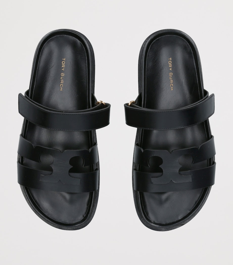 Leather Ines Sport Slides BLACK Image 4