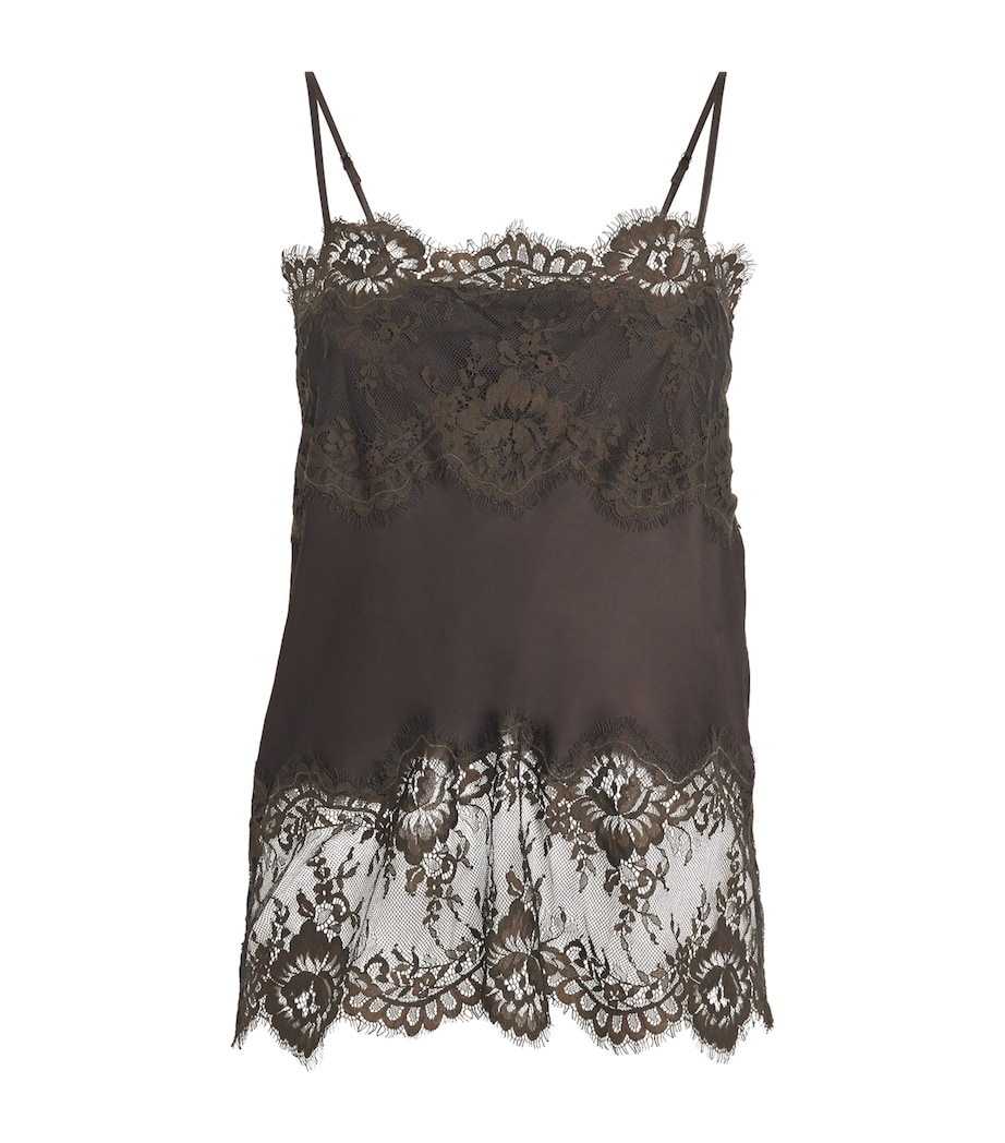 Herskind Womens Lace-Detail Linnea Cami Top Java Brown Image 1