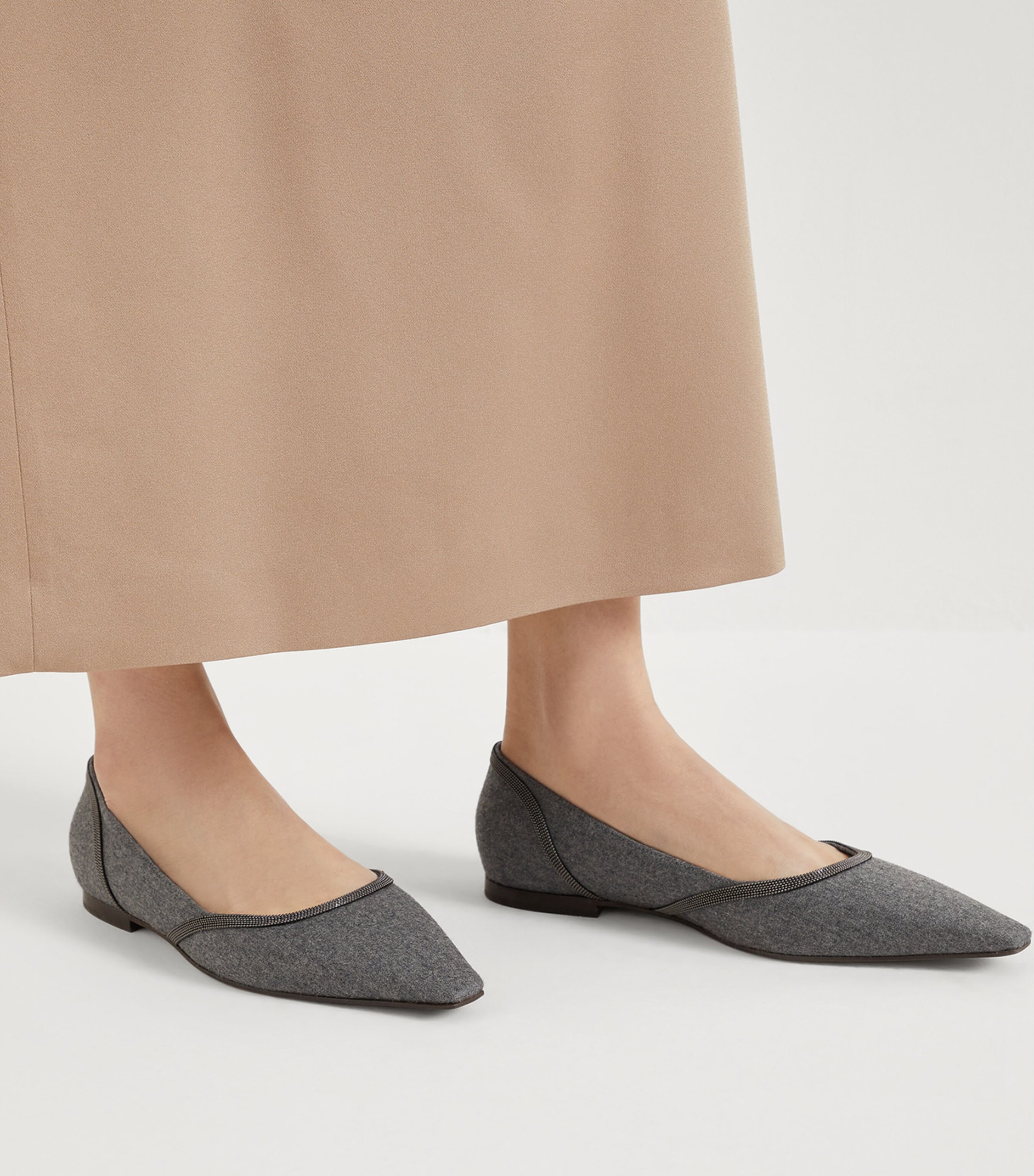 Virgin Wool Water-Resistant Ballet Flats C003 Image 2