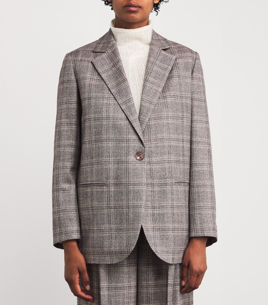 Wool-Blend Single-Breasted Blazer 708 GREY/LILAC Image 3