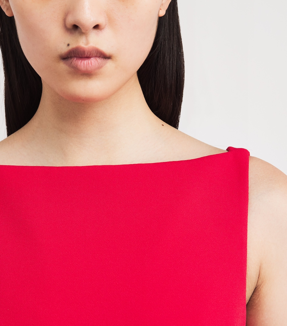 Crepe Sloane Gown LACQR RED ON CRIMSON Image 6