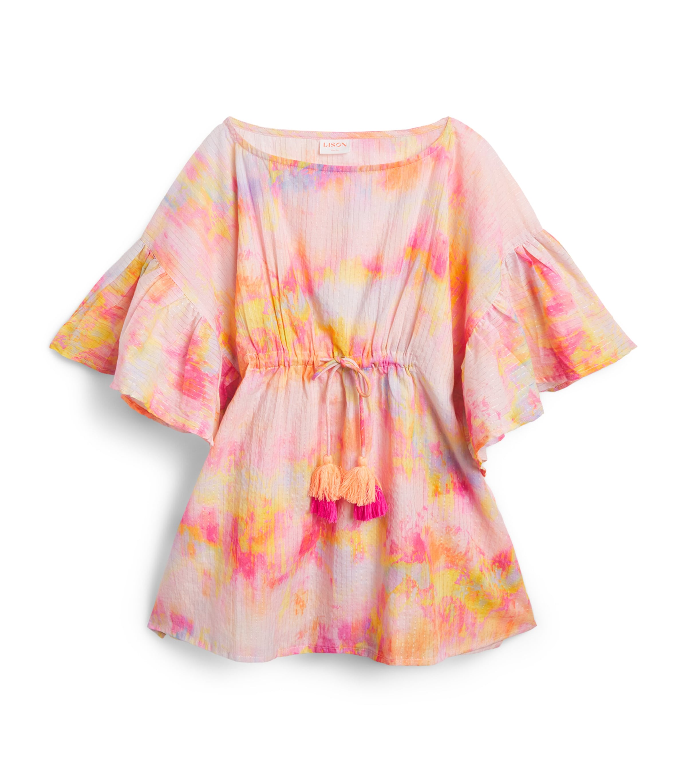 Lison Paris Cotton-Blend Daiquiri Print Kaftan (2-14 Years) Rose:multicolore Image 1