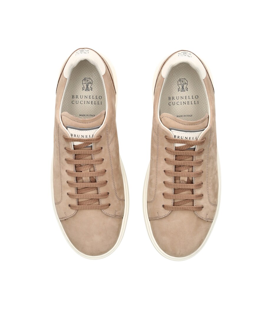 Brunello Cucinelli Suede Tennis Sneakers Taupe Image 4