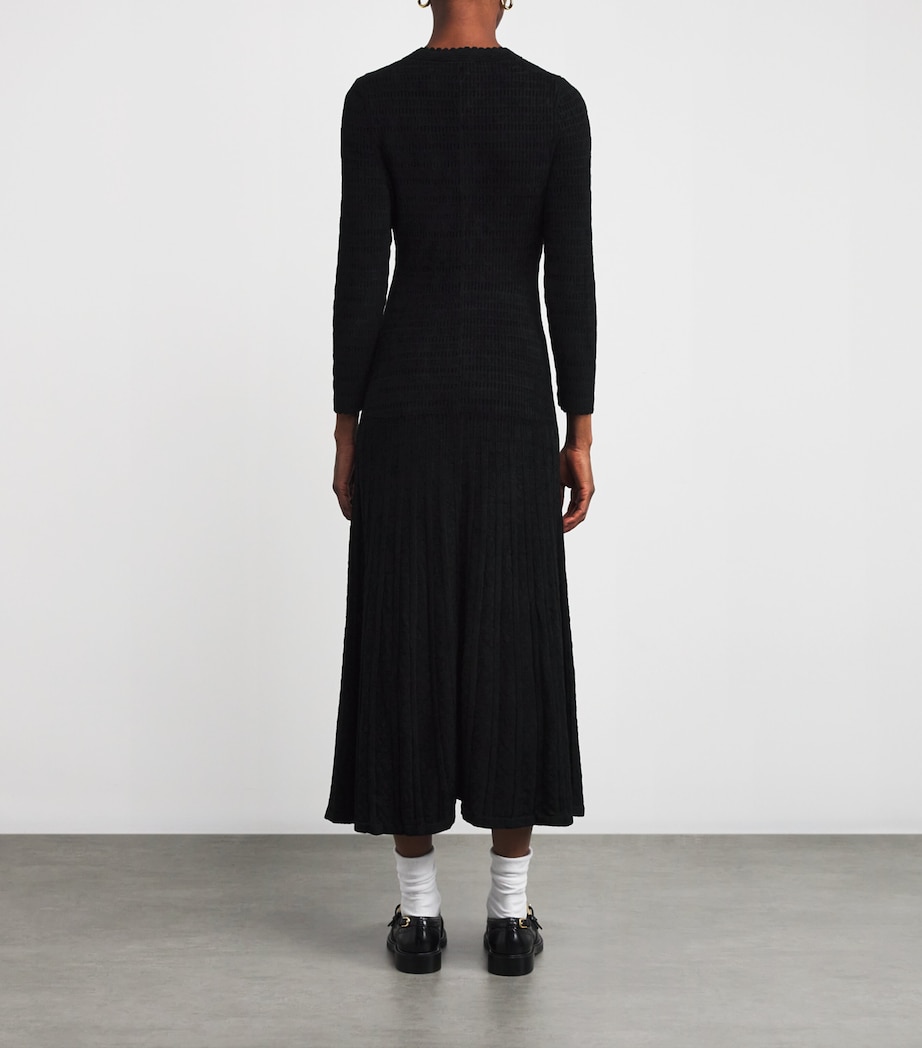 Knitted Long-Sleeve Maxi Dress BLACK Image 3