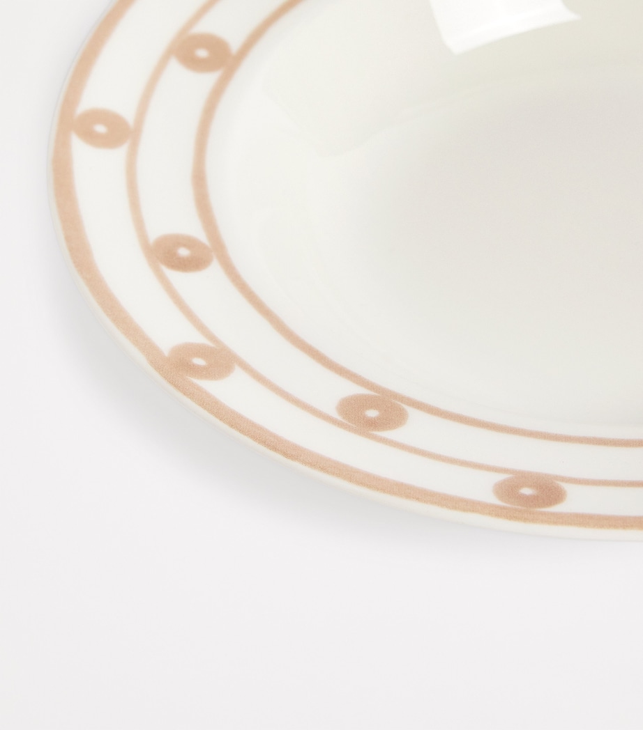 Porcelain Serenity Soup Plate (26cm) BEIGE ON WHITE Image 4