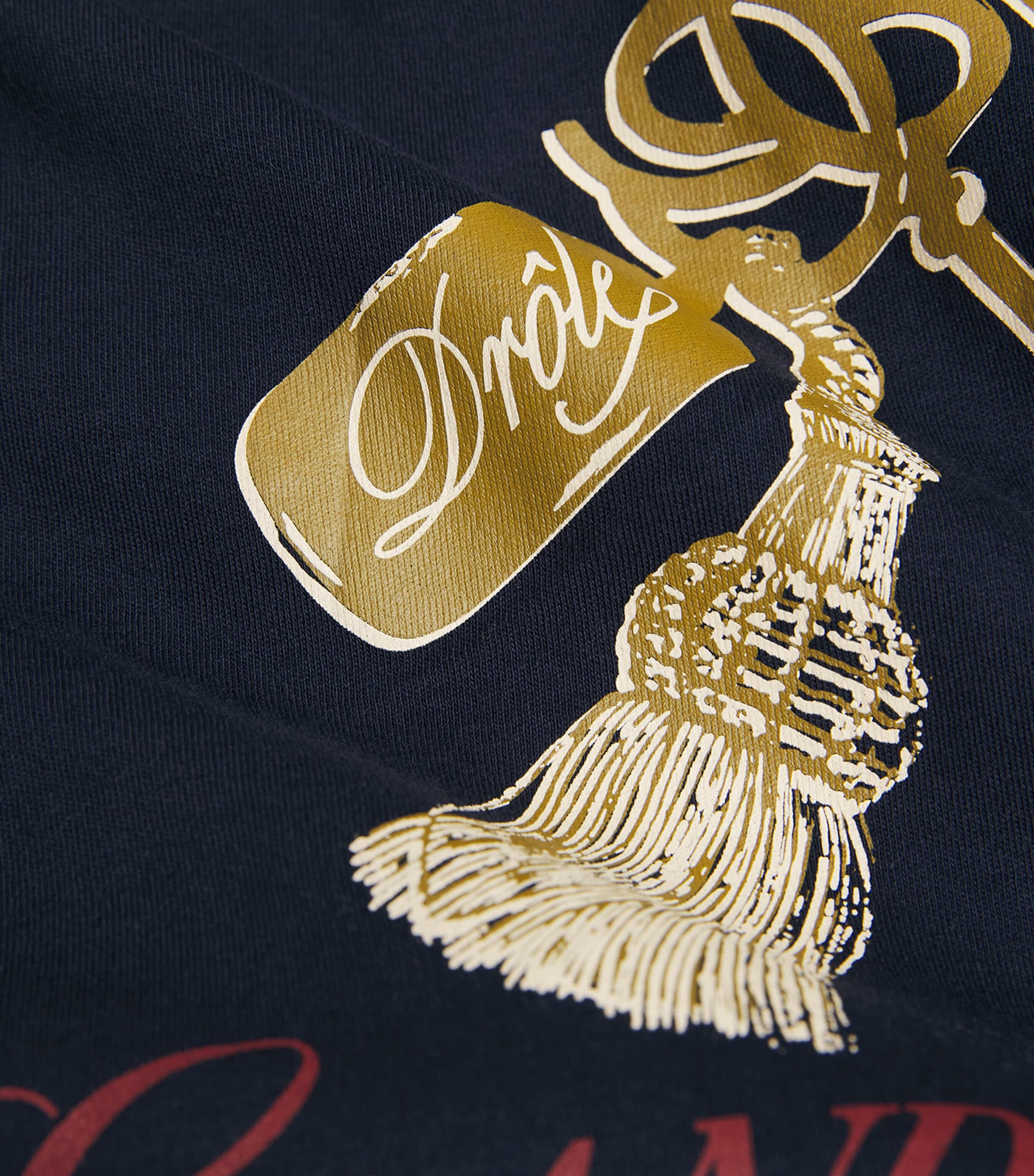 Drôle de Monsieur Mens Cotton Grand Hotel Print T-Shirt Ny / Navy Image 5