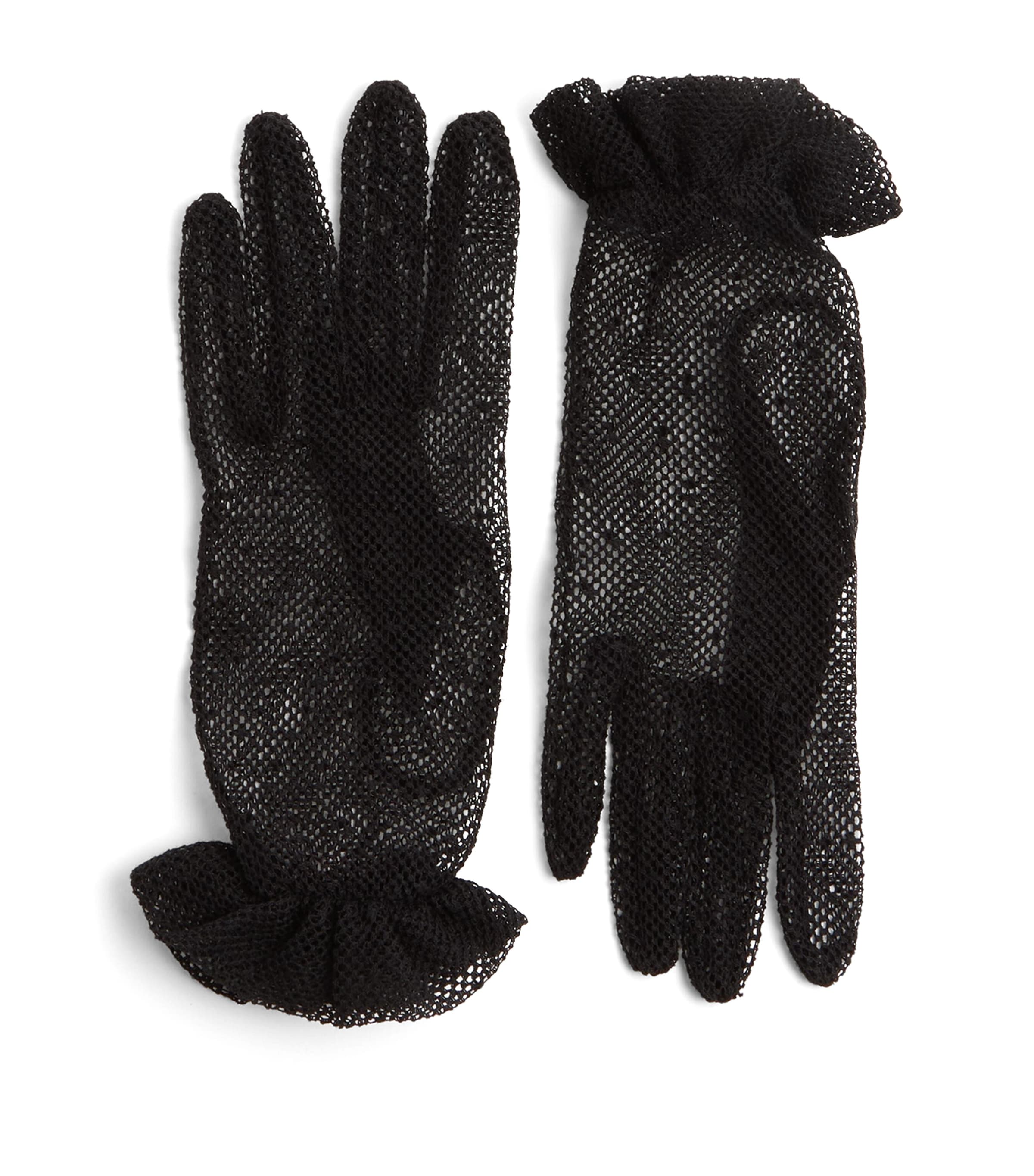 Valentino Garavani Fishnet Gloves In Black