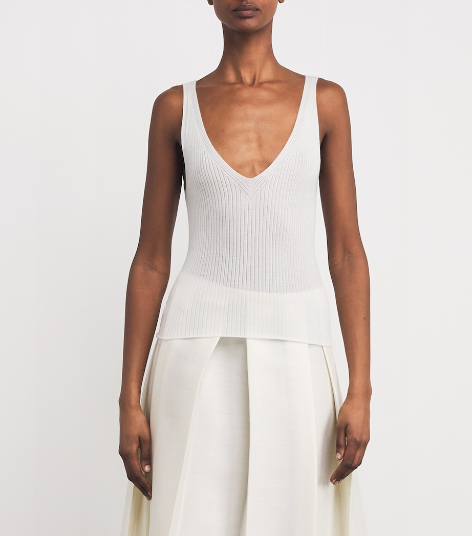 Superfine Cashmere Vest HA0327 ZINC WHITE Image 3