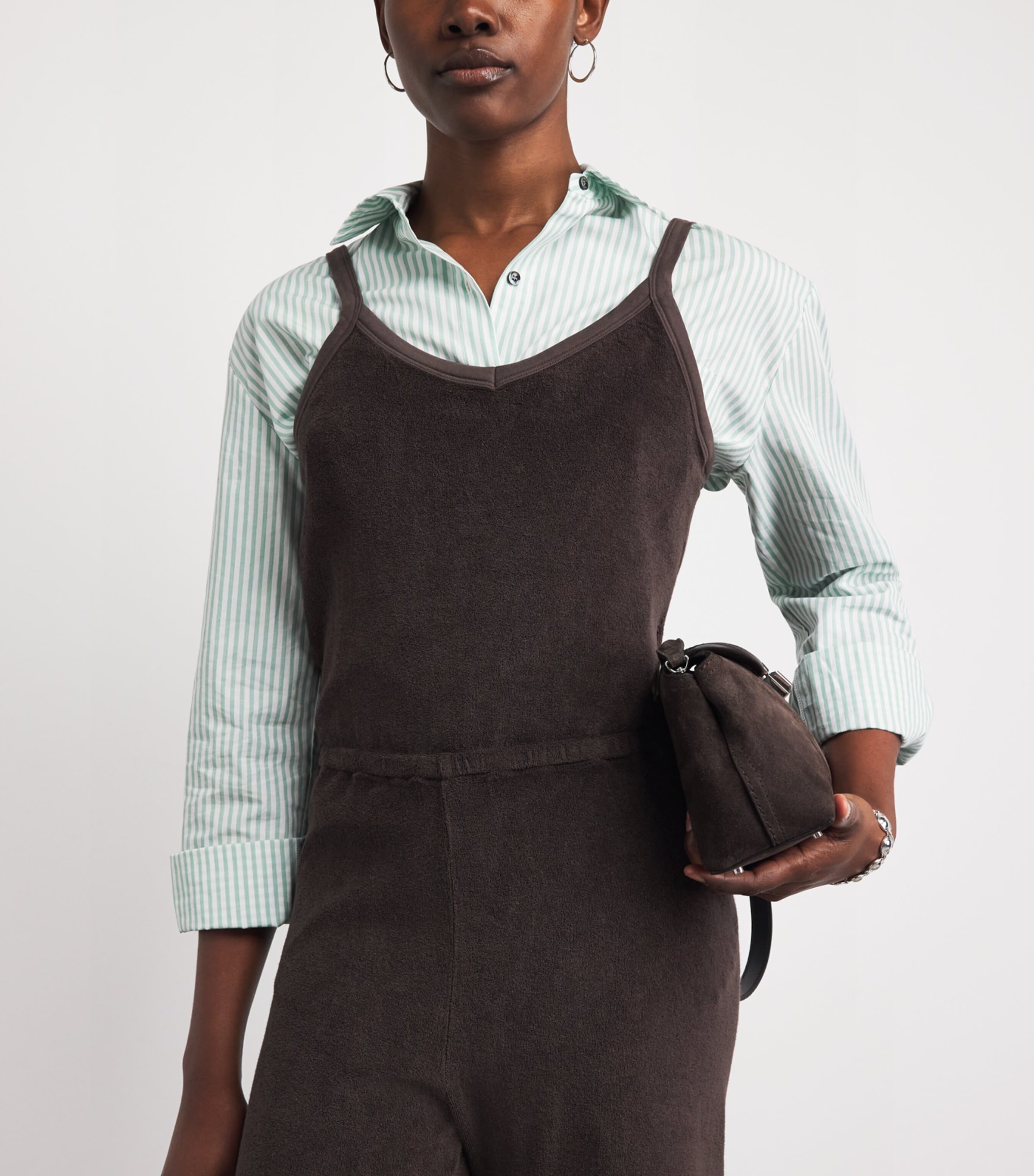 Suzie Kondi Womens Cotton-Blend Elma Jumpsuit Truffle Image 3