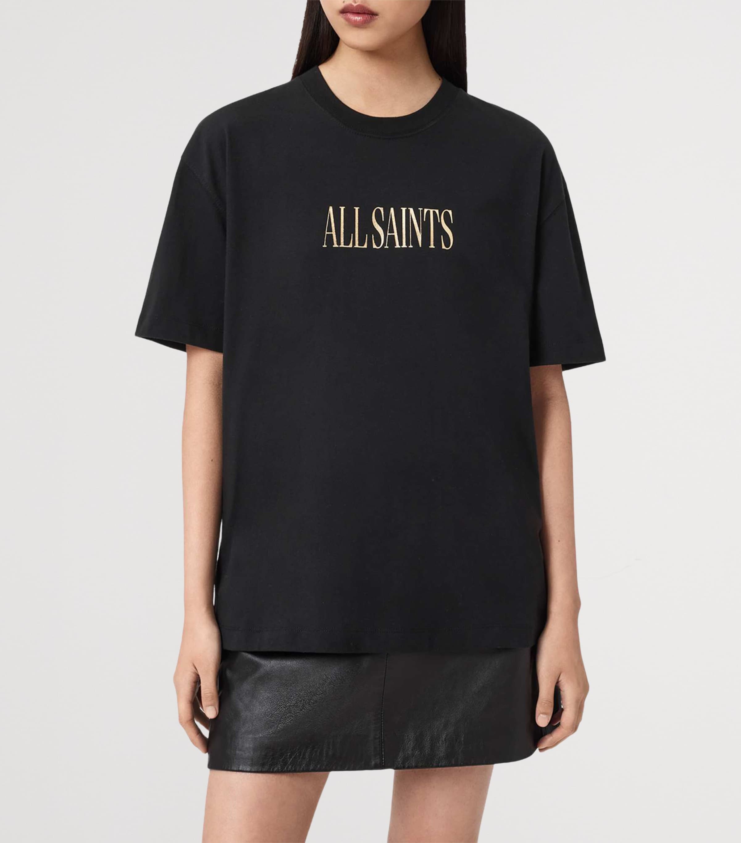 AllSaints Womens Organic Cotton Cora Etta T-Shirt Black Image 3
